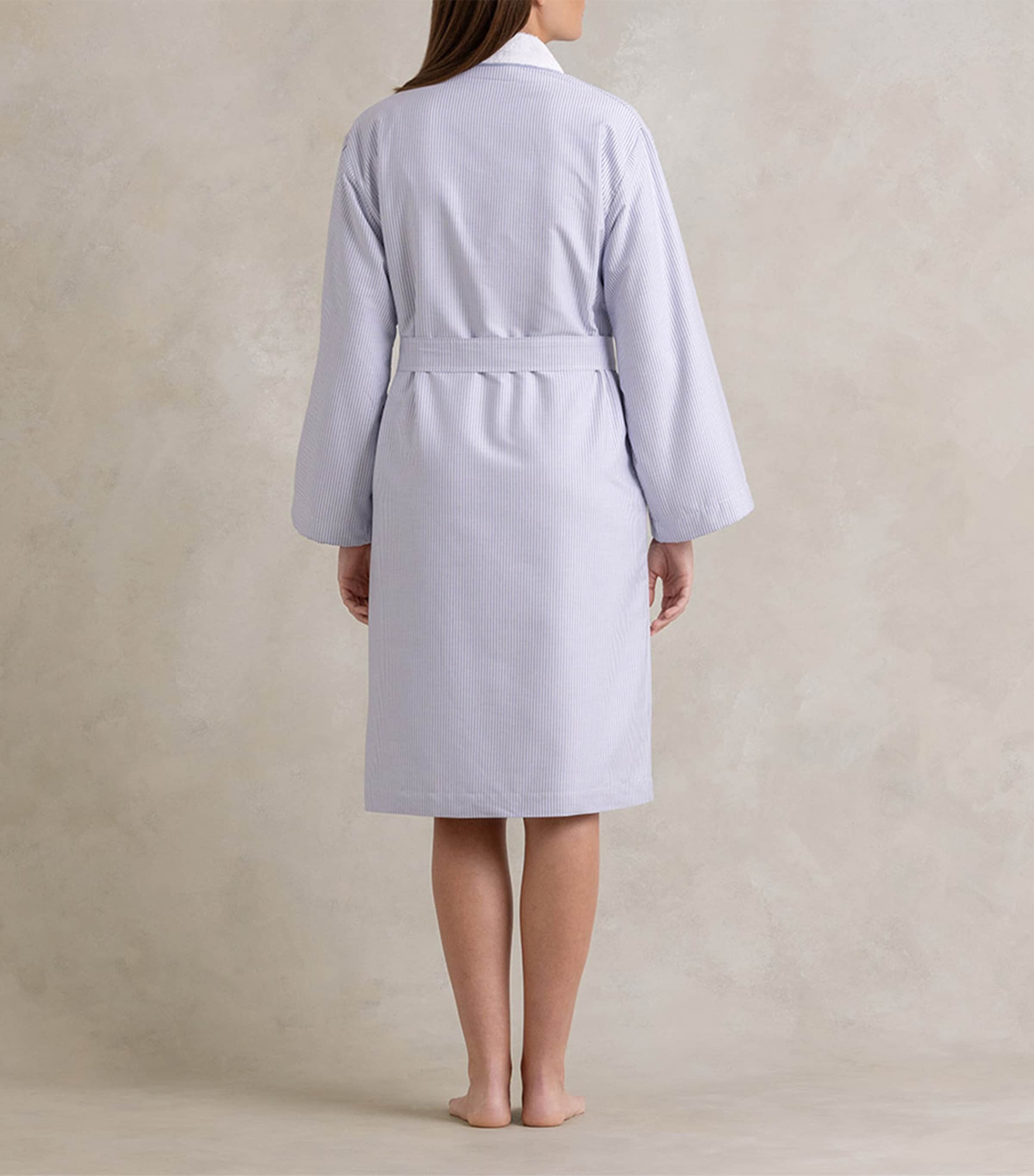 Cotton Stripe Polo Pony Robe BLUE Image 3