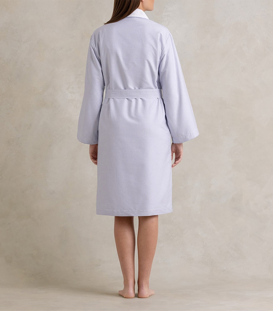 Cotton Stripe Polo Pony Robe BLUE Image 3