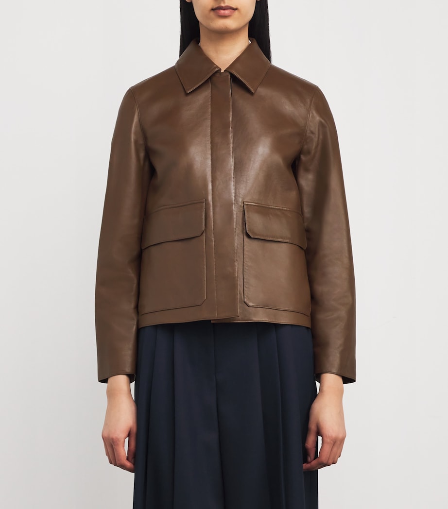 Leather Boxy Jacket QRE CLOVE Image 3
