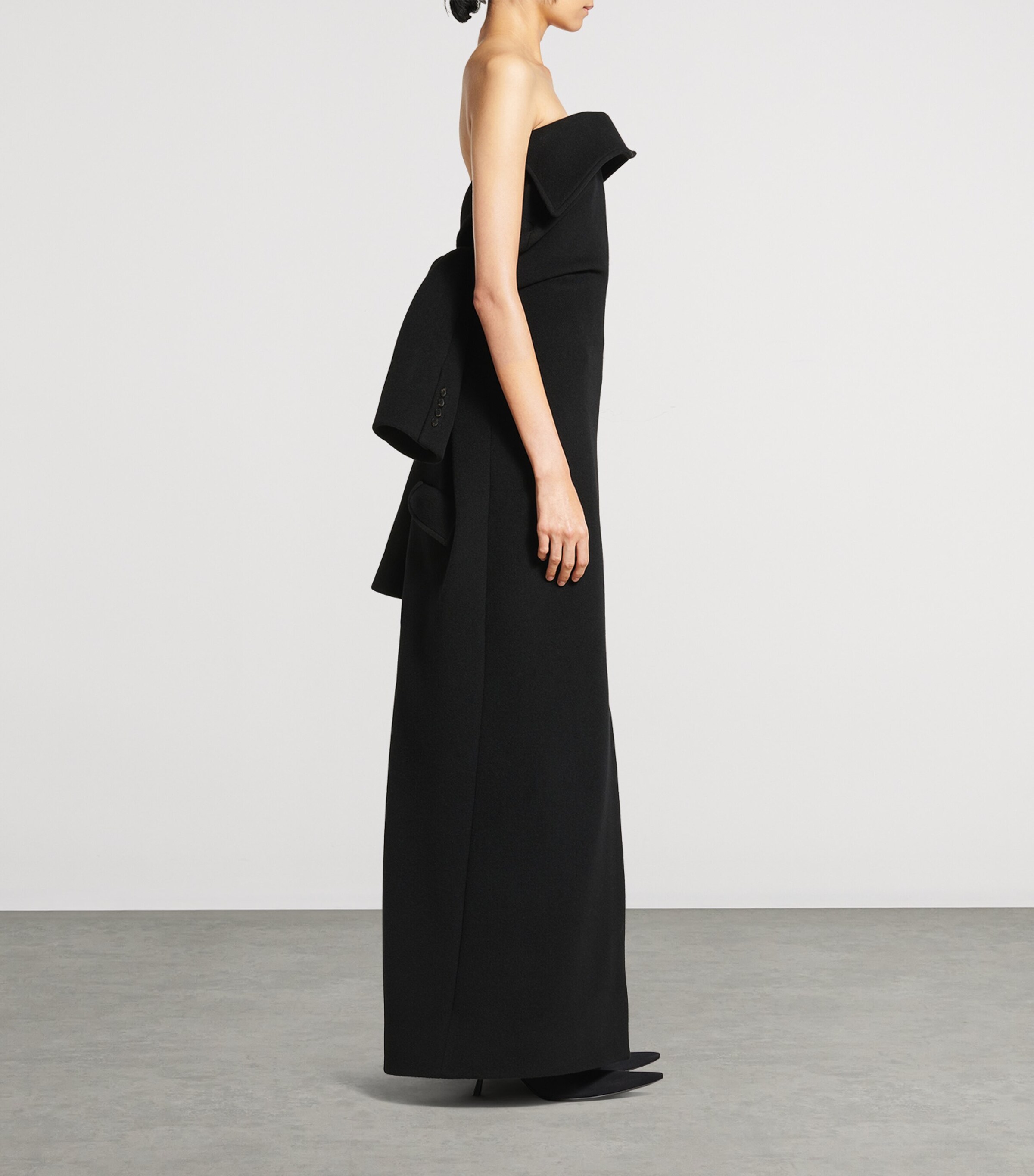 Balenciaga Womens Wool-Blend Bustier Maxi Dress Image 5