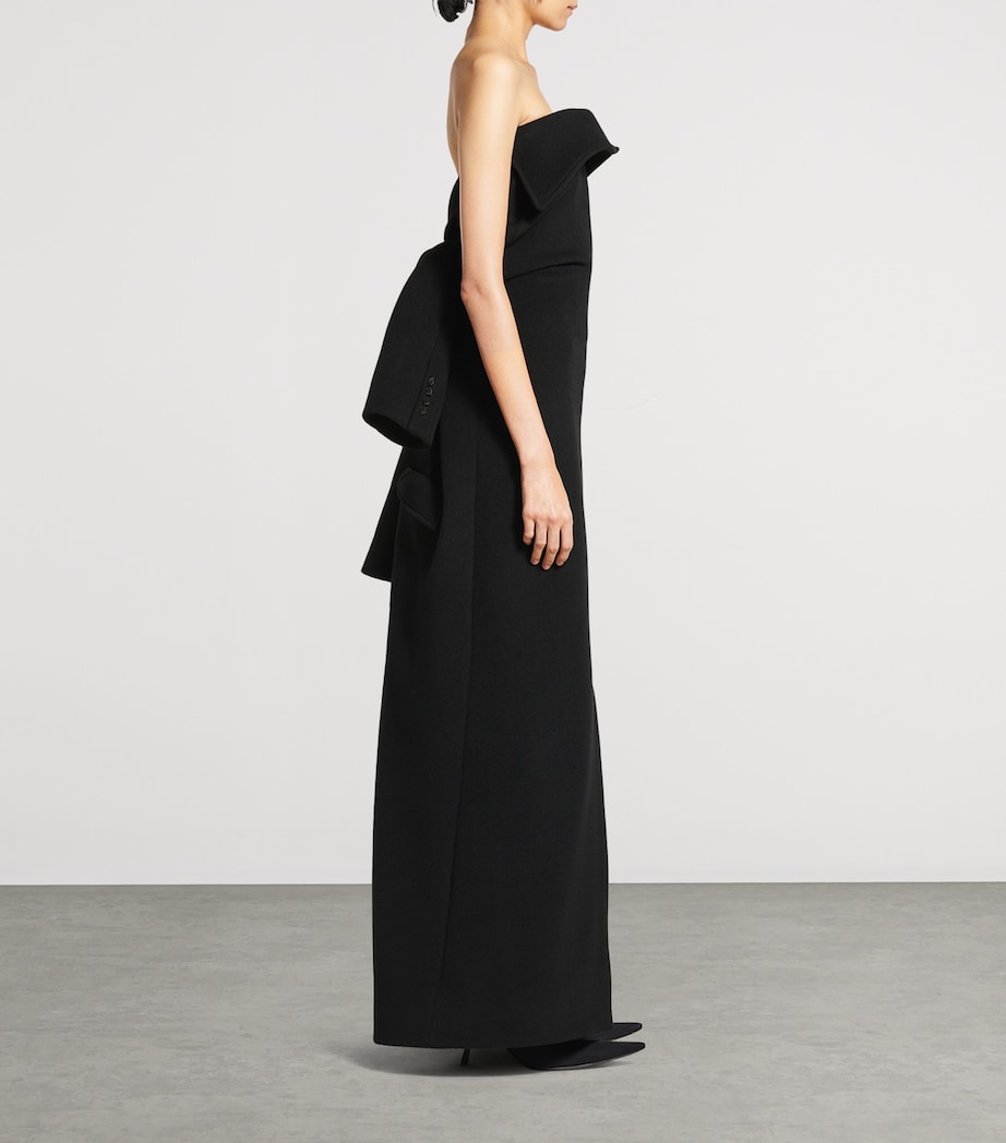 Balenciaga Womens Wool-Blend Bustier Maxi Dress Image 5