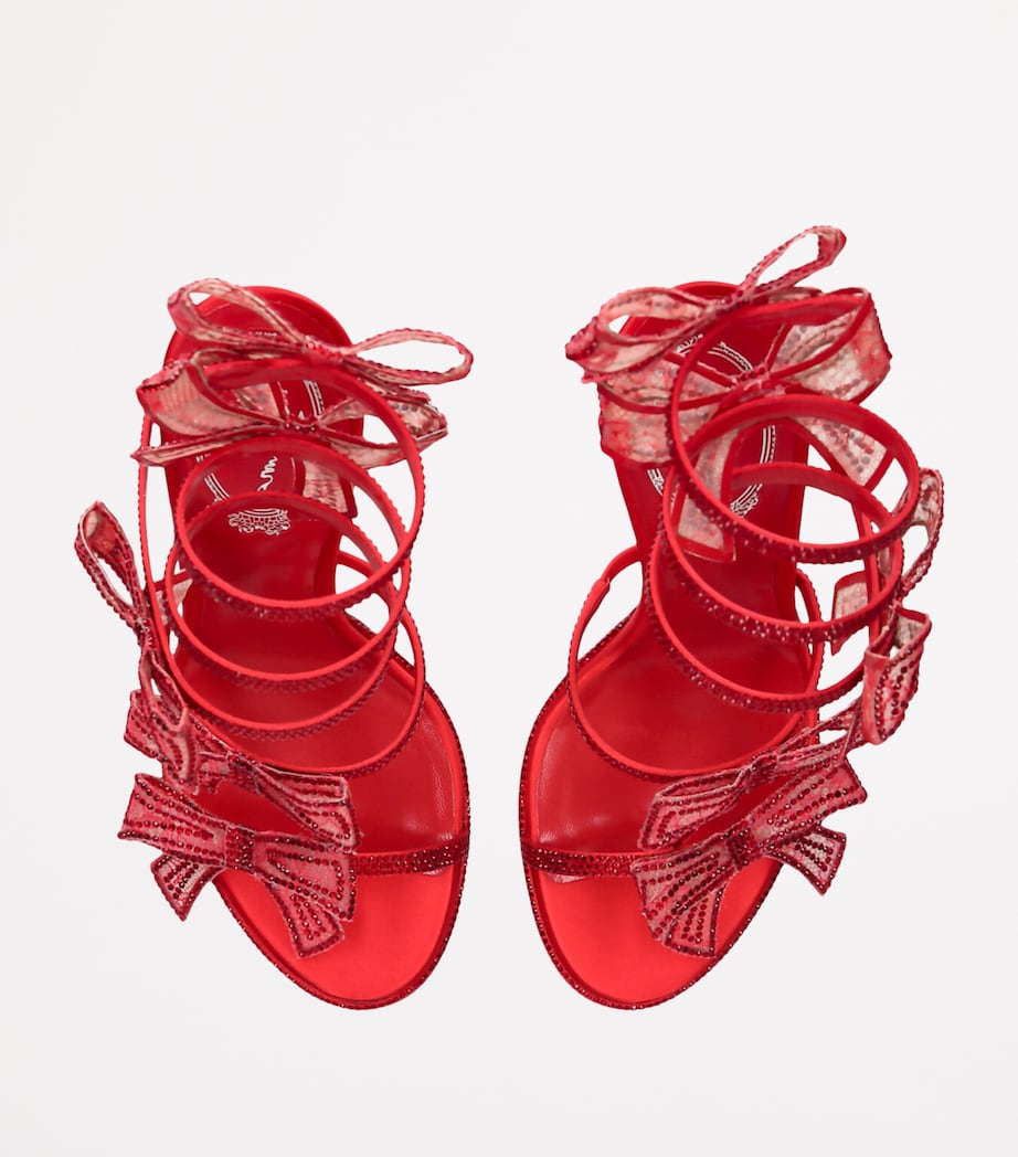 Satin Bow-Embellished Sandals 105 RED Image 4