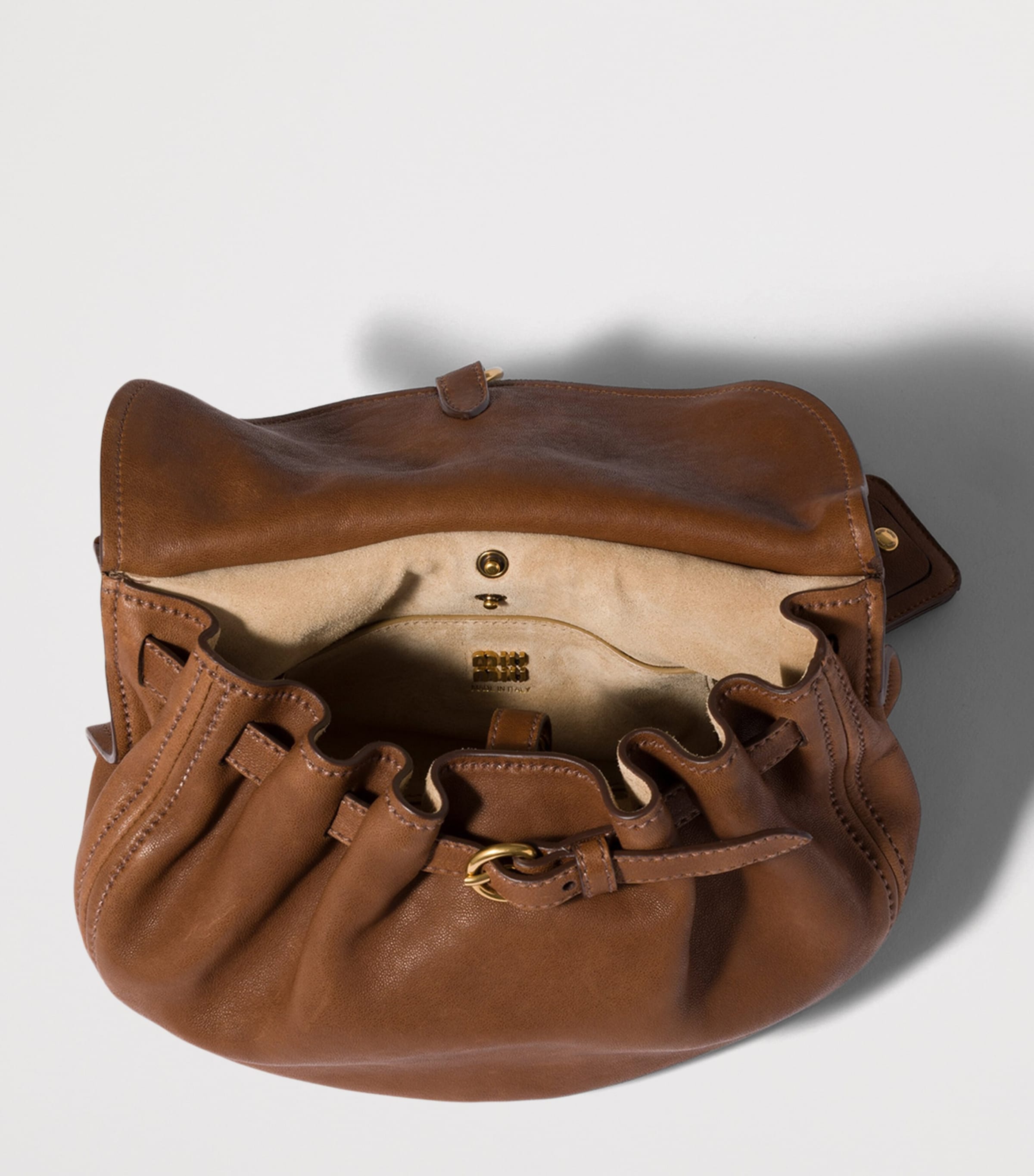 Miu Miu Small Leather Rendez-Vous Shoulder Bag Brown Image 4