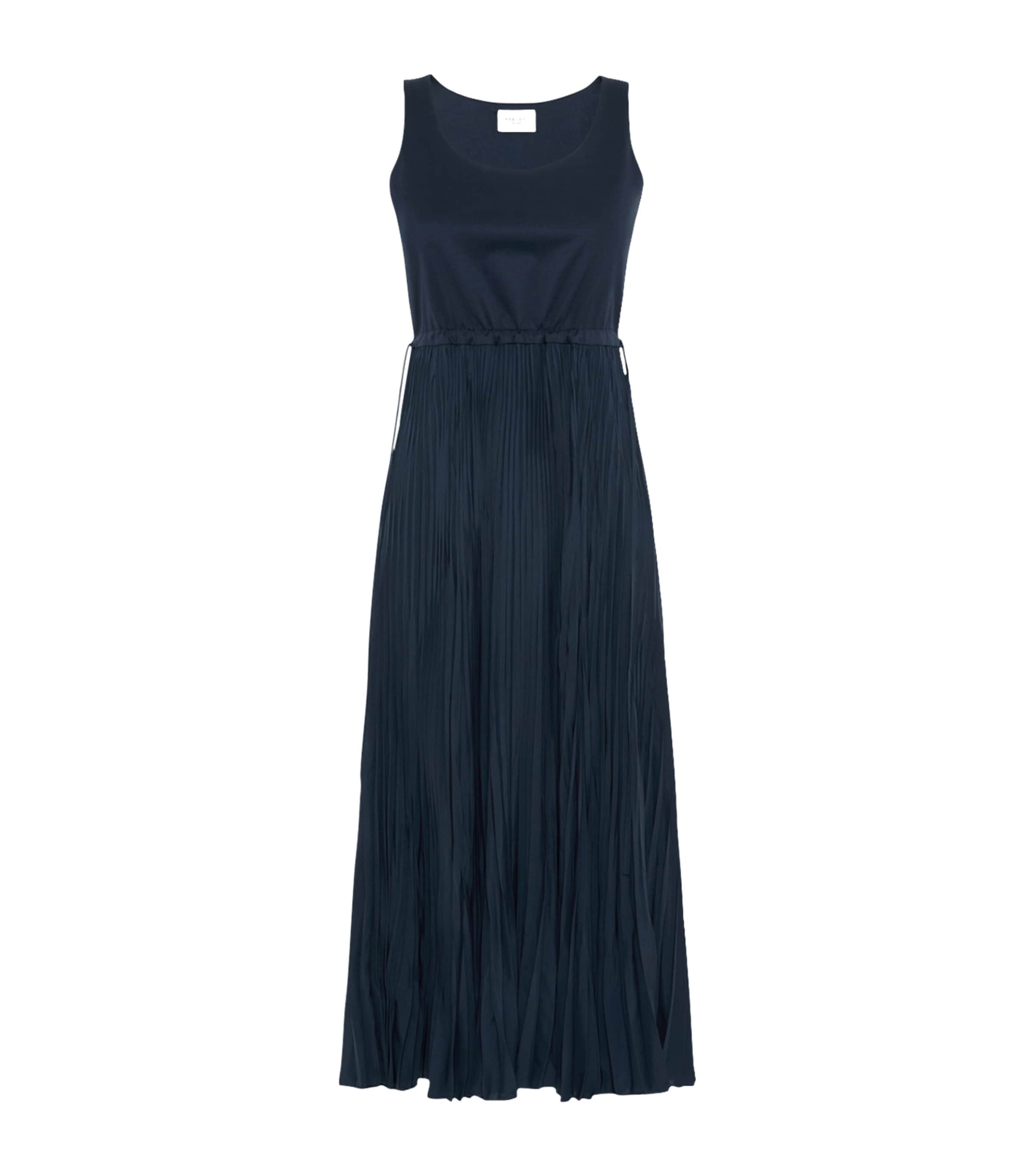 Weekend Max Mara Womens Pleated Maxi Dress Navy Image 1