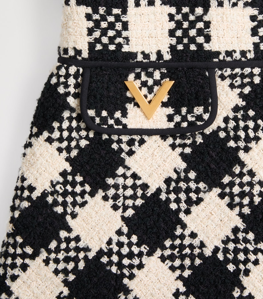 Valentino Womens Tweed V-Neck Mini Dress Image 8