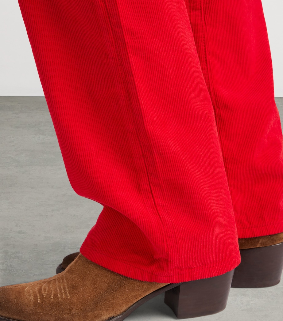 Corduroy Straight Trousers F01BW Image 3