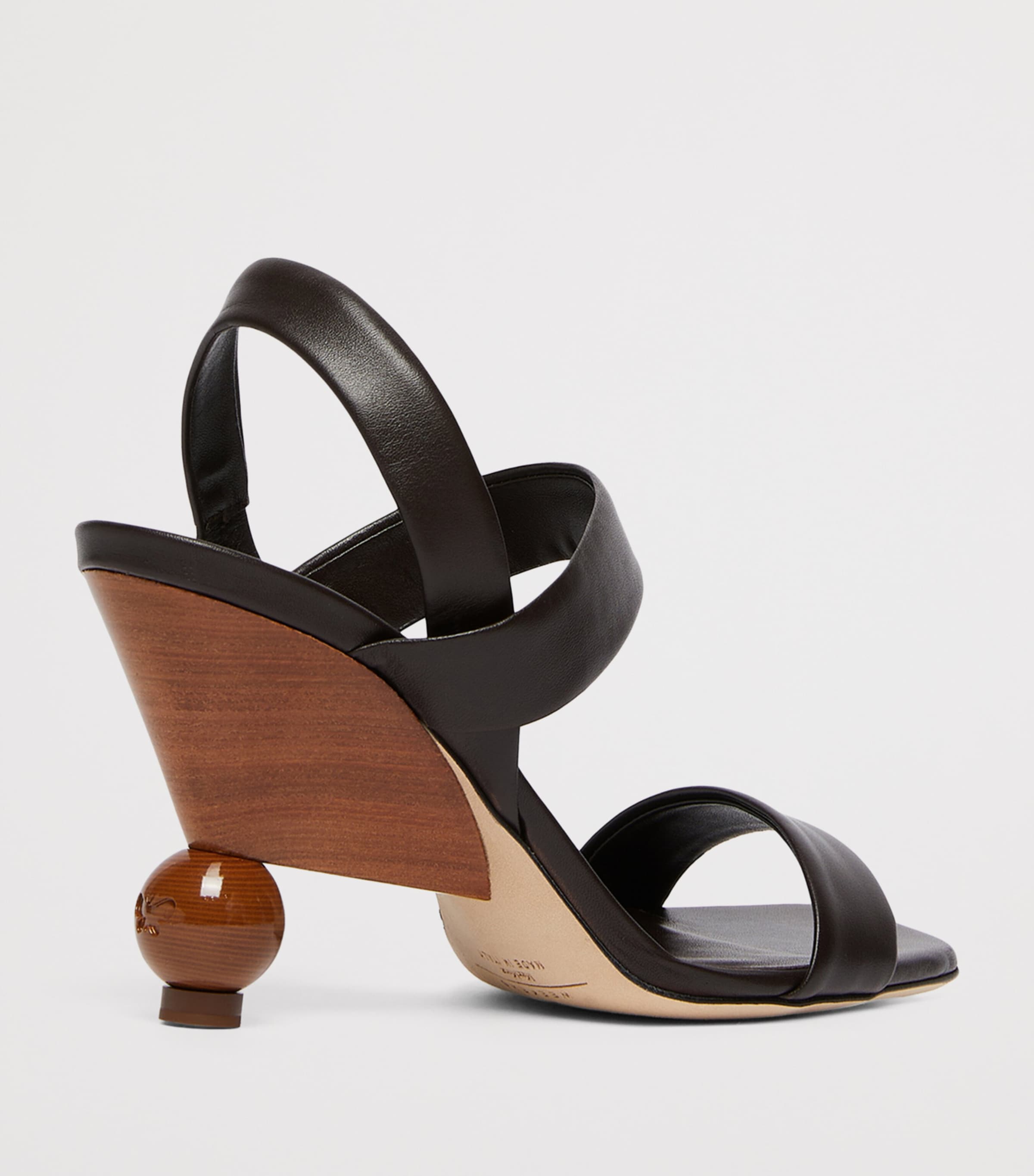 Weekend Max Mara Leather Slingback Sandals Dark Brown Image 4