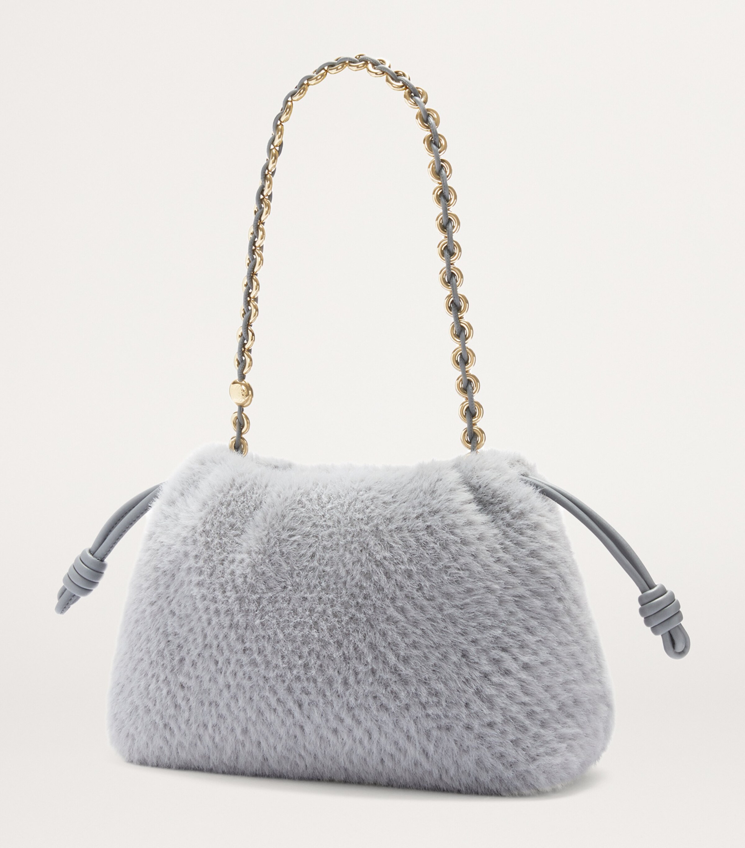 Medium Brushed Knit Flamenco Purse SILVER GREY Image 4