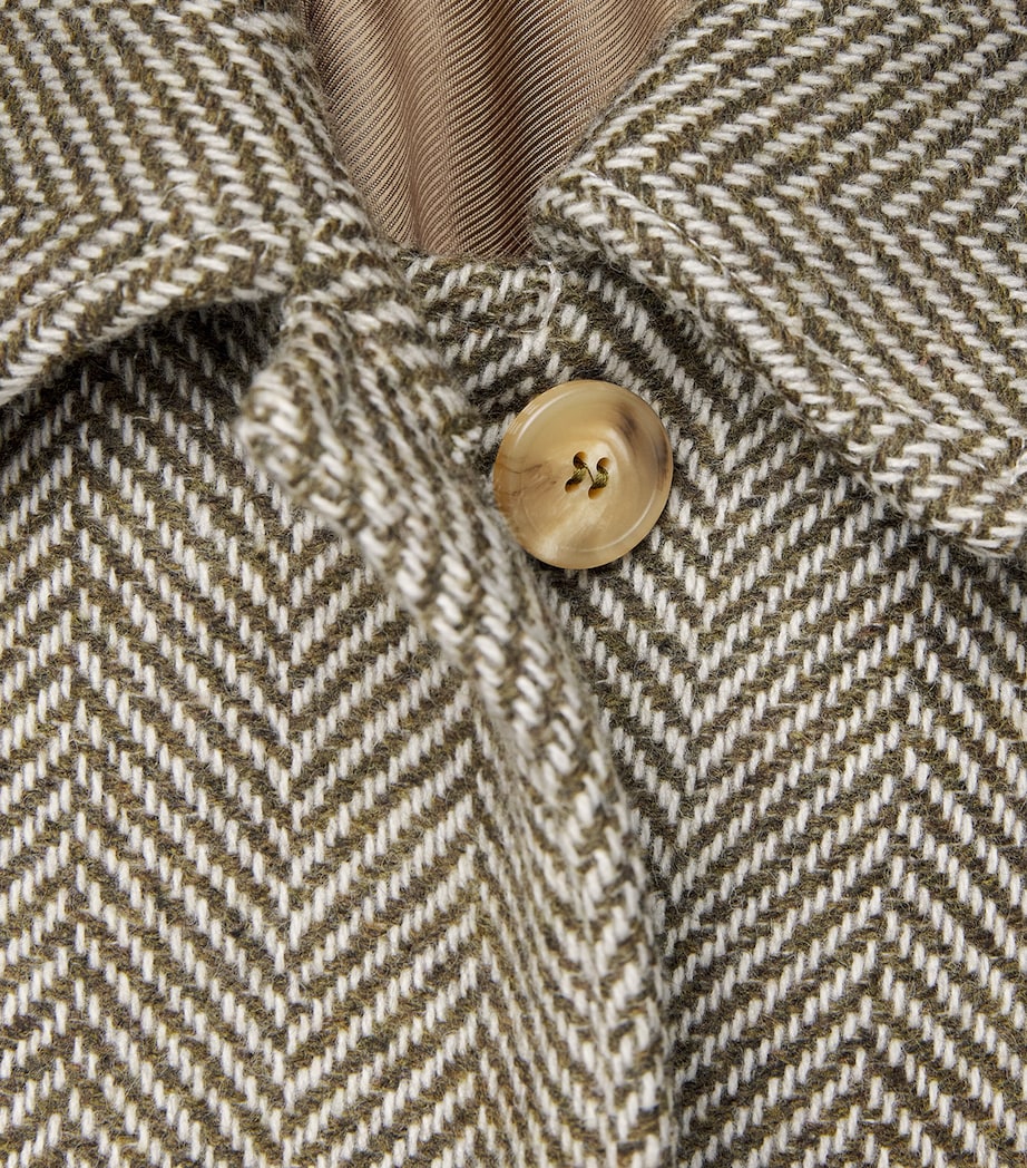 Wool-Blend Herringbone Coat GREEN Image 5