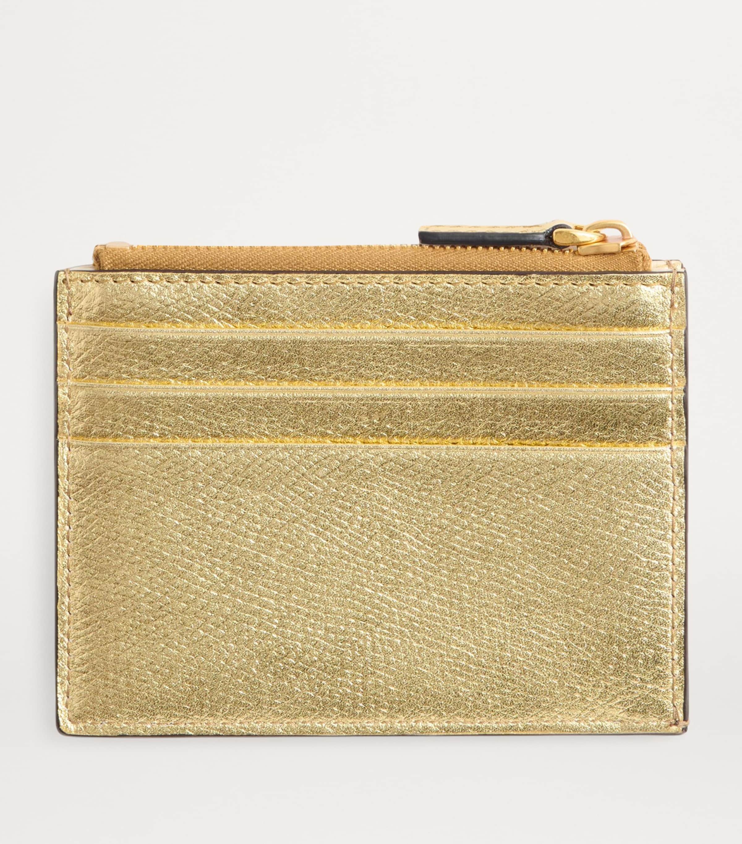 Leather VLogo Coin and Card Holder I8M Image 3