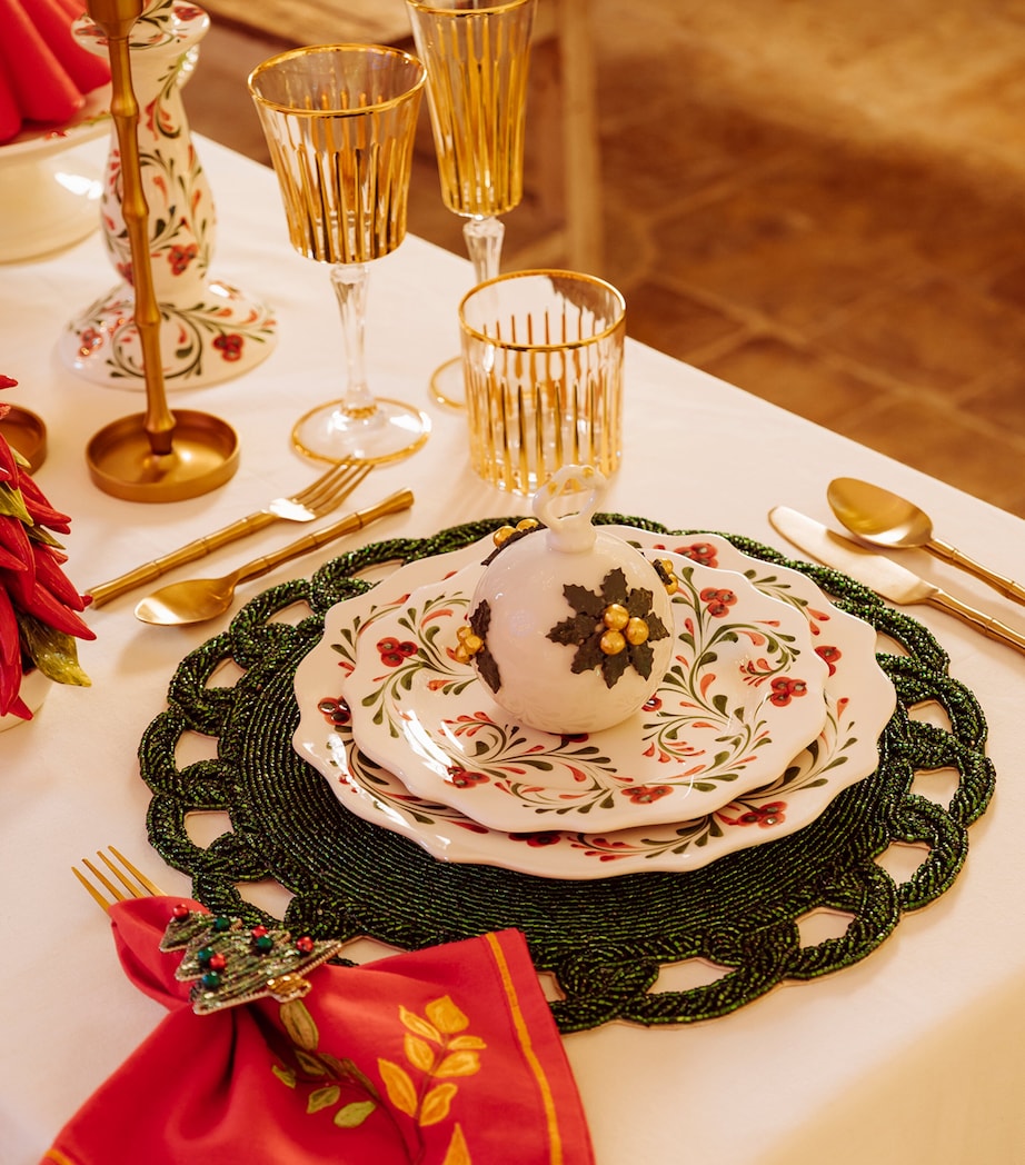 Beaded Placemat (40cm) GREEN Image 3