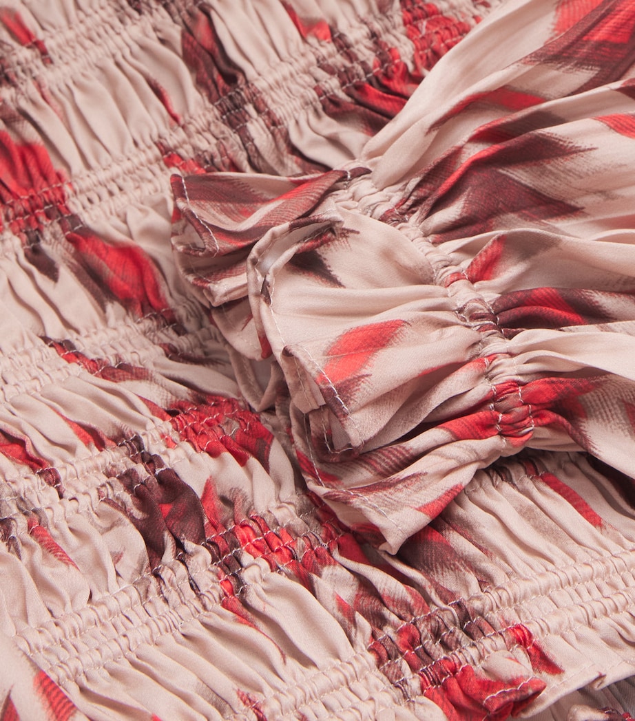 Graciela Off-The-Shoulder Smocked Top 40734GAM TAN MULTI Image 5