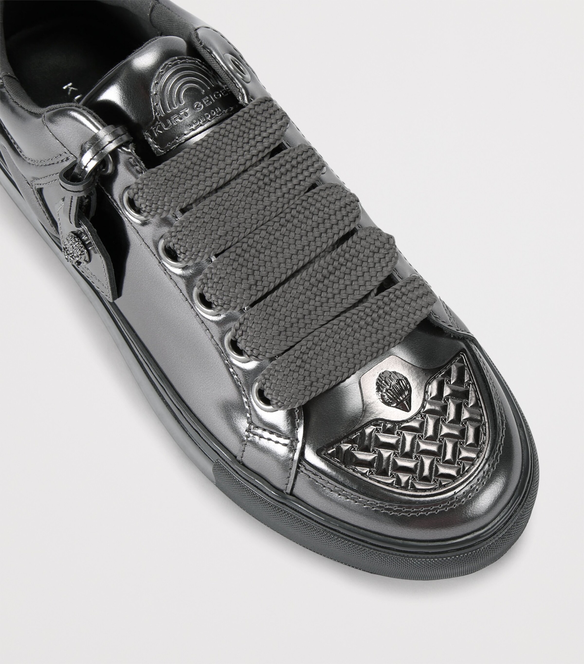 Metallic Leather Southbank Tag Sneakers GREY Image 3