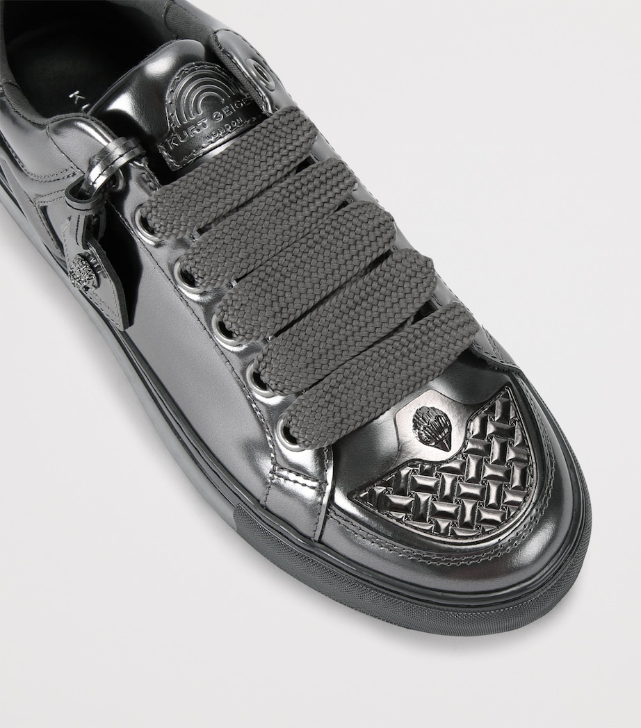 Metallic Leather Southbank Tag Sneakers GREY Image 3