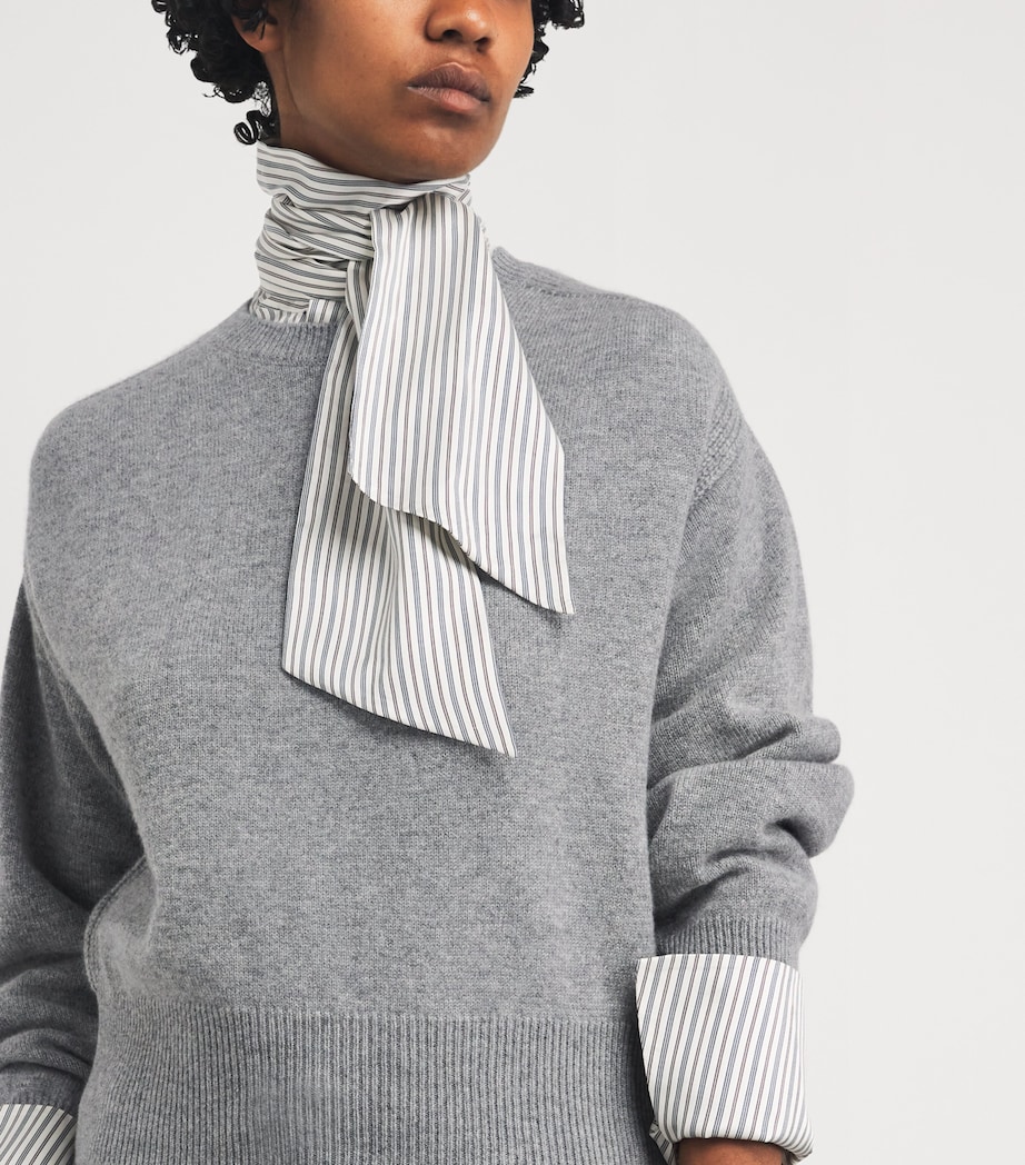 Cashmere Round-Neck Sweater 0951 - MEDIUM GREY Image 6