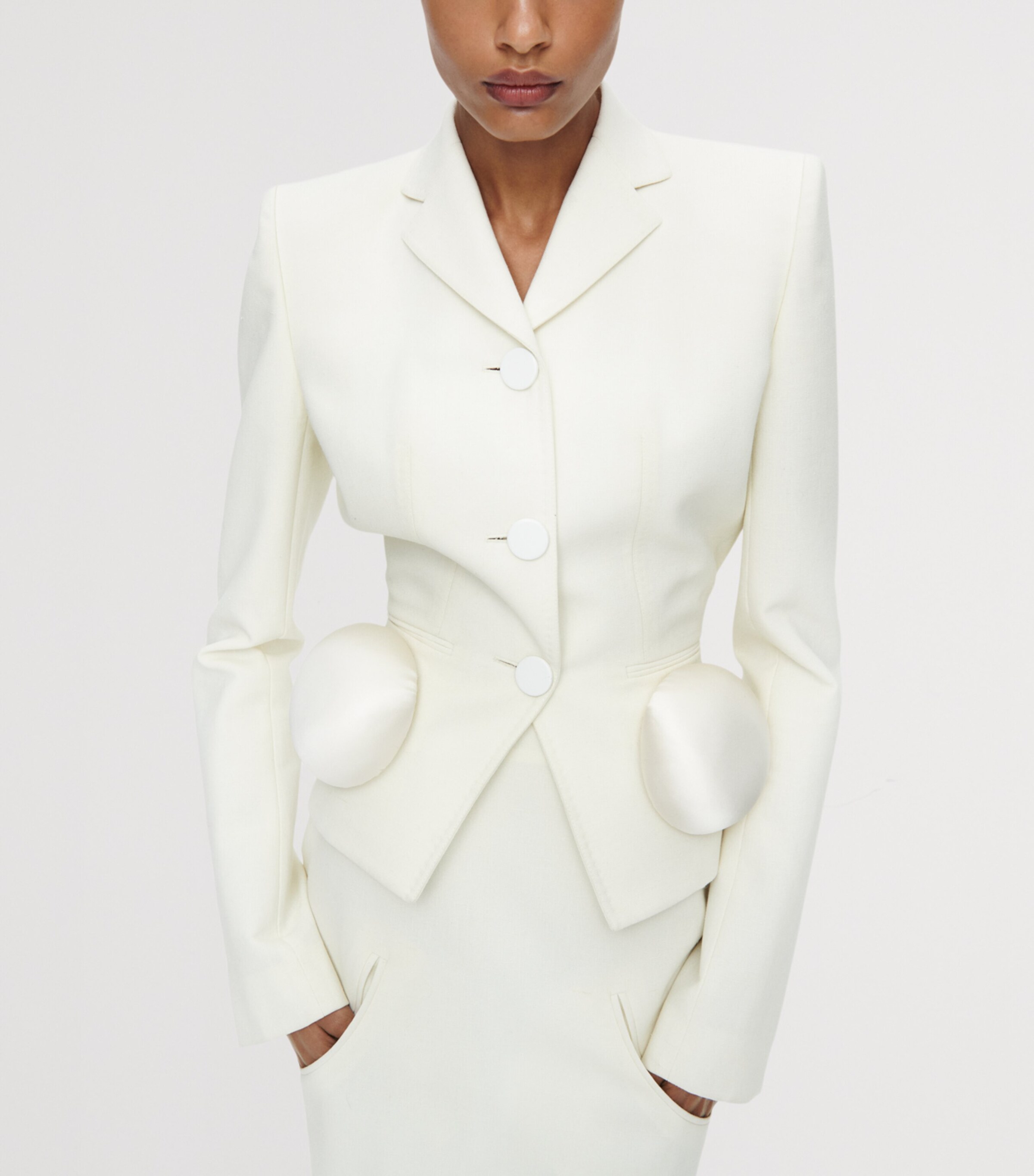 Schiaparelli Womens Zipped Pencil Midi Skirt White Image 2