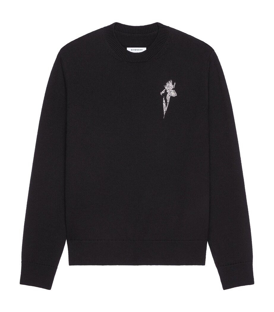 Givenchy Mens Cashmere Embellished Sweater Black Image 1