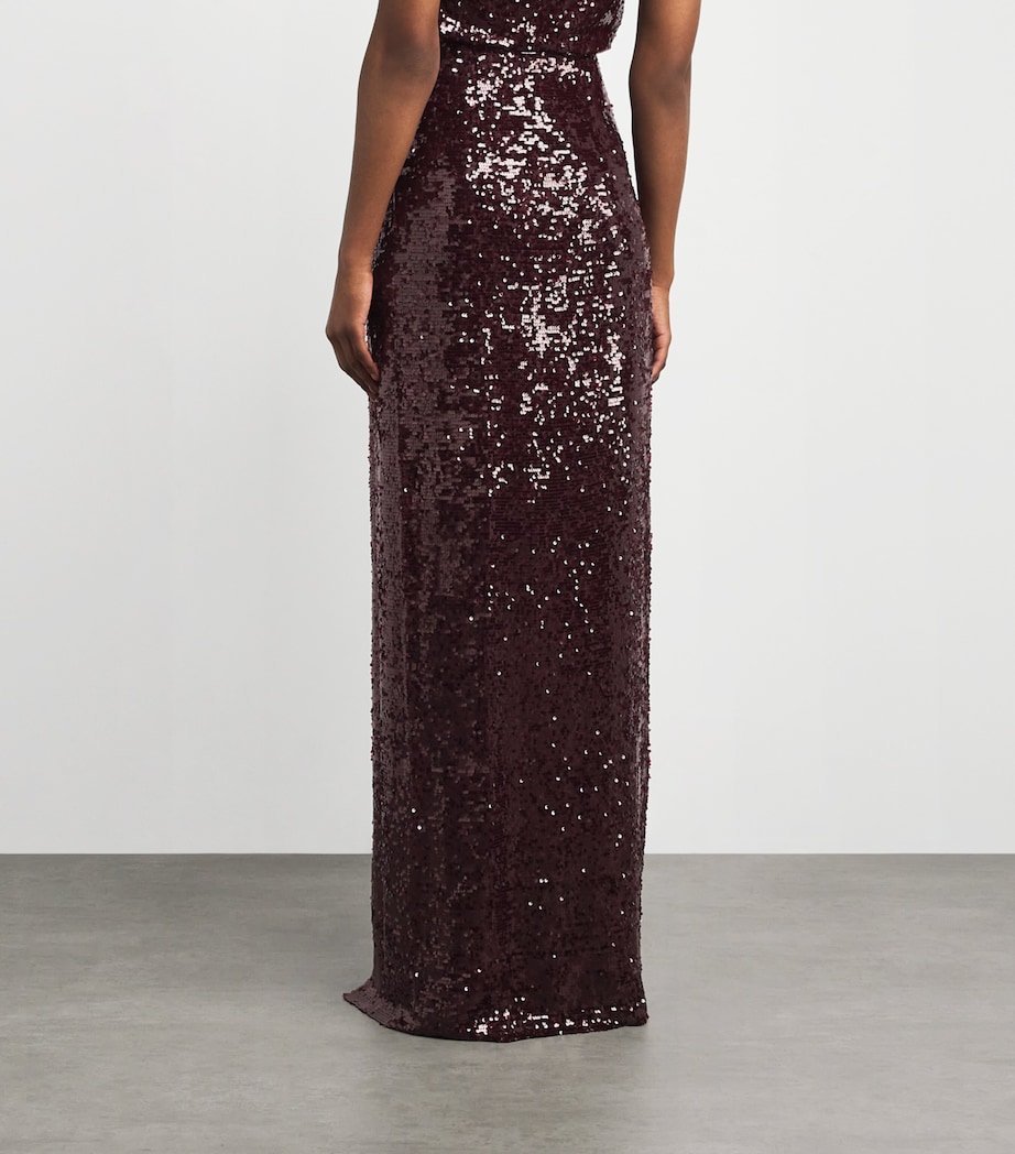 Sequinned Maxi Skirt 946 MULBERRY Image 4