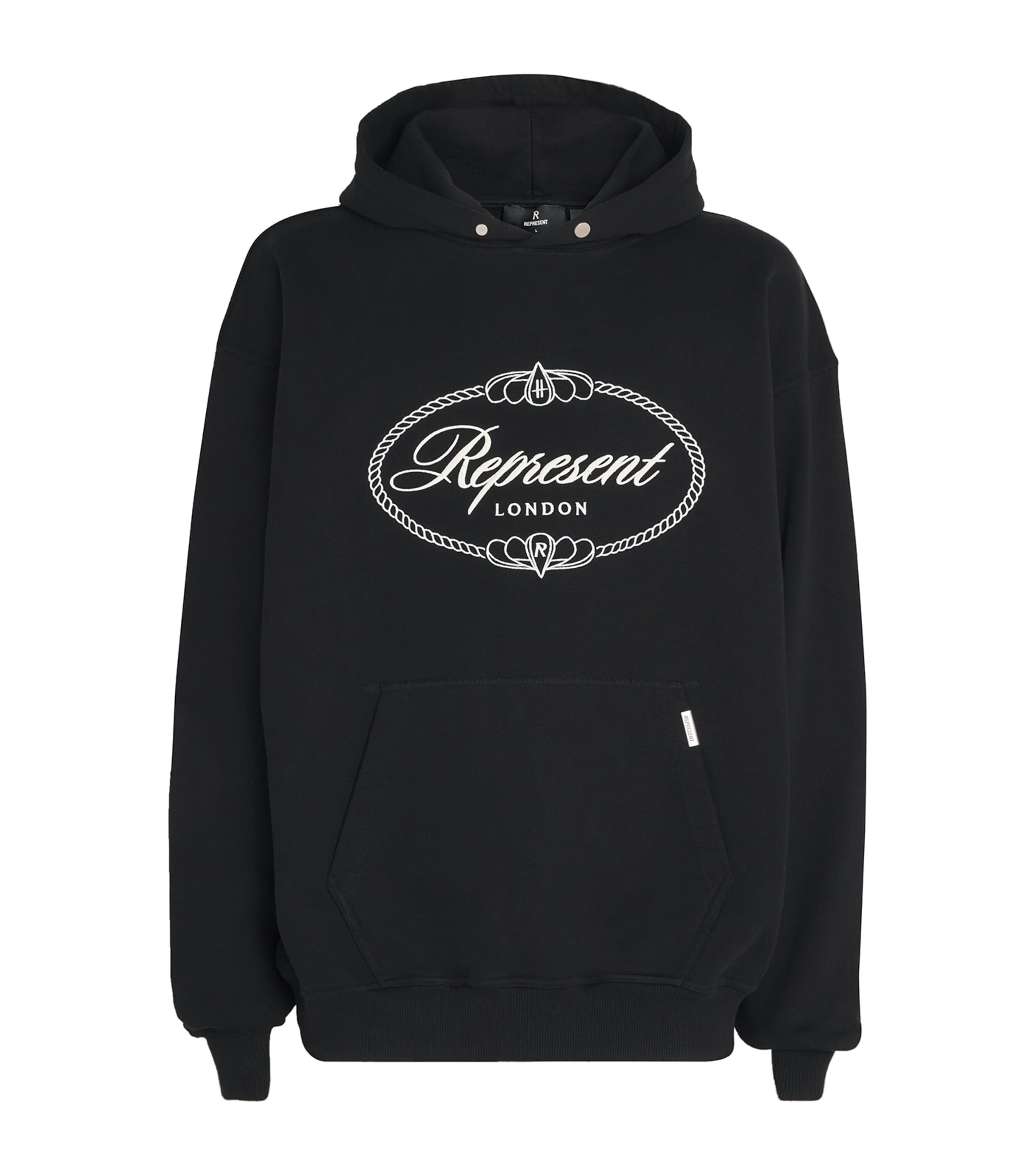 Shop Represent X Harrods Cotton Logo Hoodie In Black