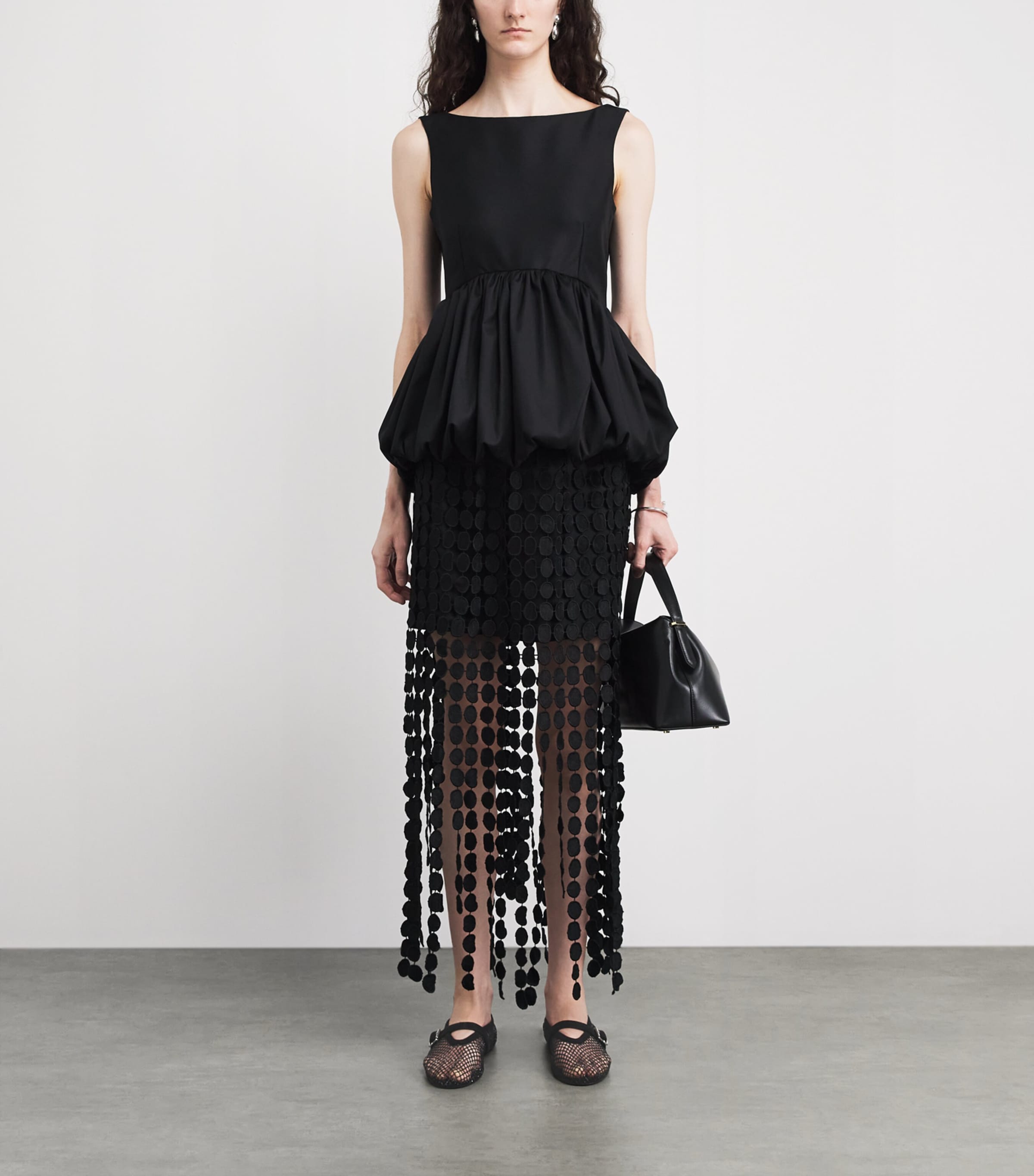 Alaïa Mesh Embellished Ballet Flats Black Image 4