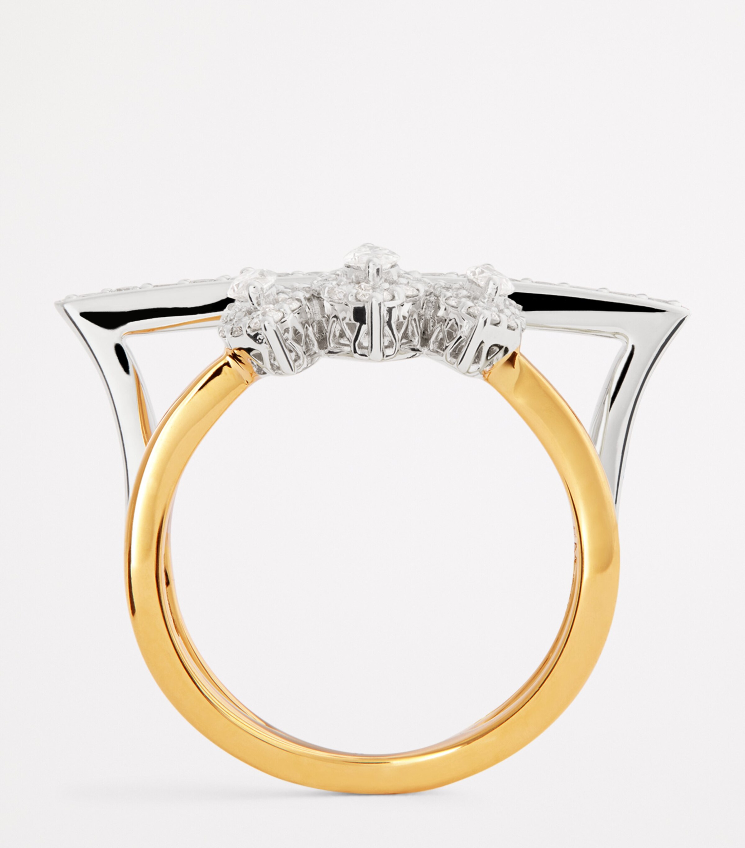 Yeprem Yellow Gold and Diamond Golden Strada Stackable Ring Mixed Gold Image 3