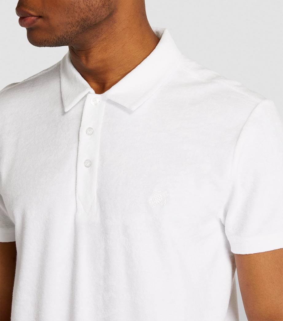 Towelling Polo Shirt 010 WHITE Image 6