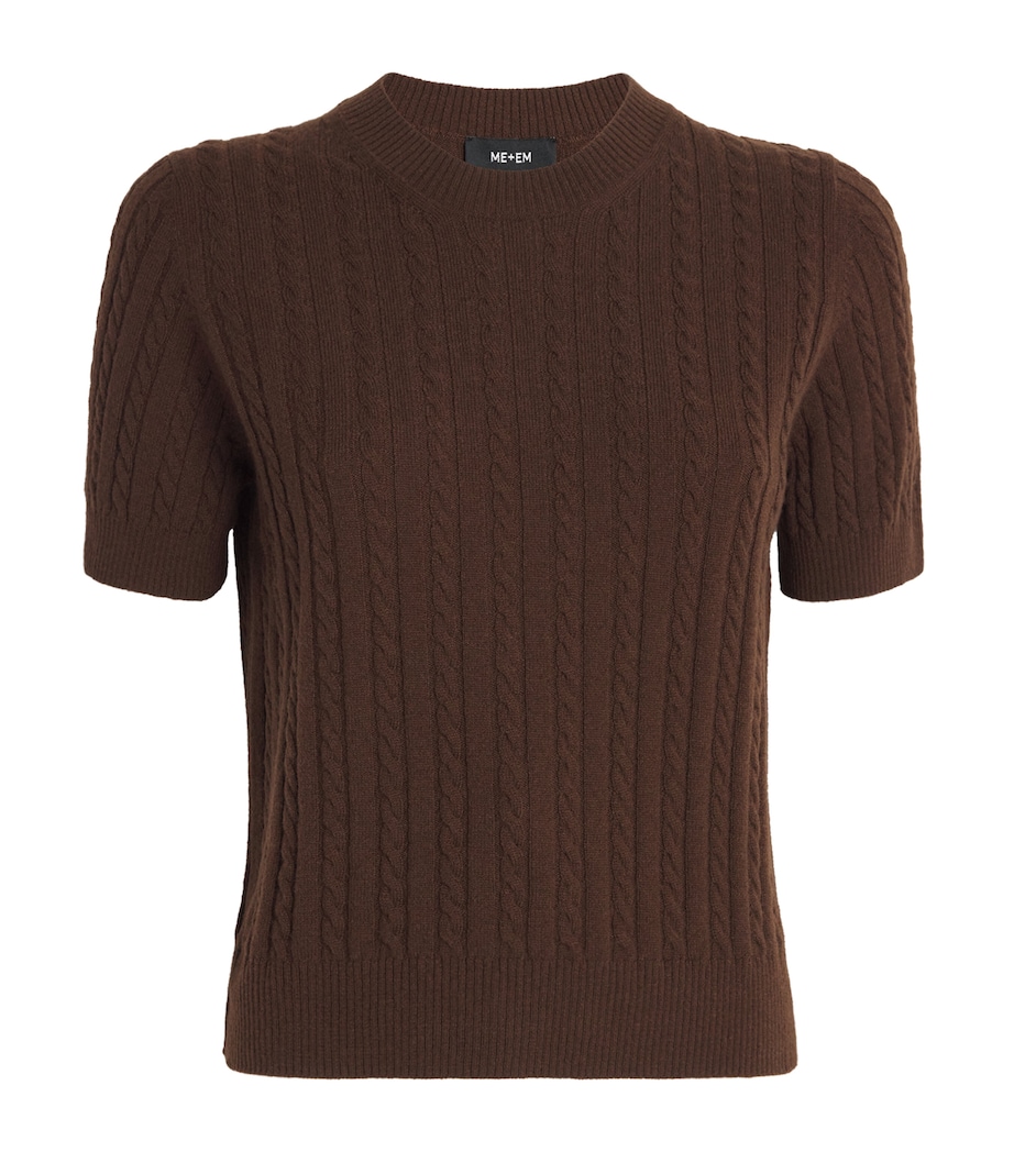 Merino Wool-Cashmere Cable-Knit T-Shirt DEEP CHESTNUT Image 1