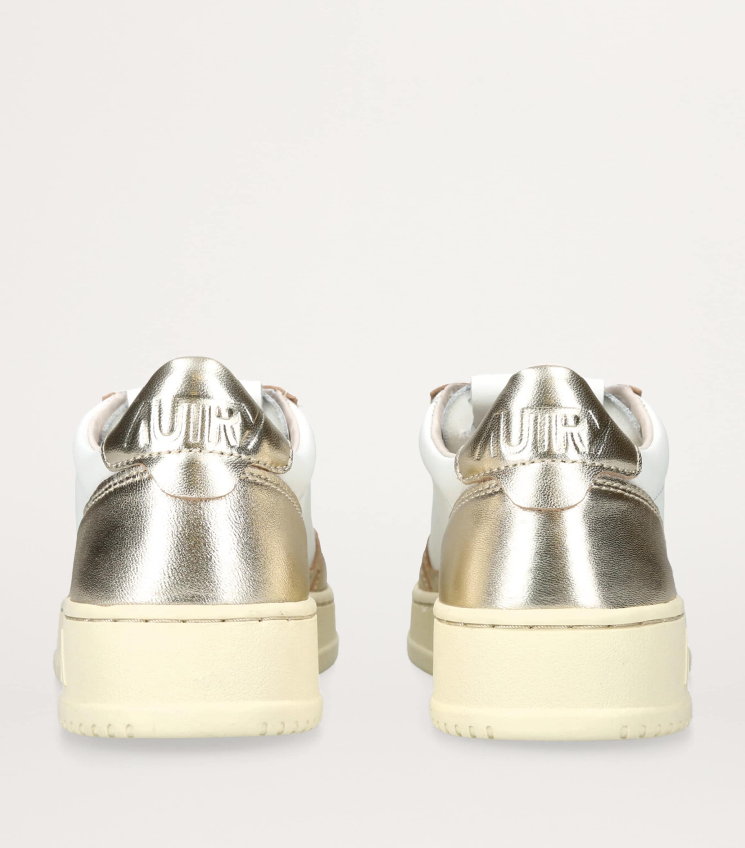 Autry Gold Metallic Leather Medalist Low-Top Sneakers