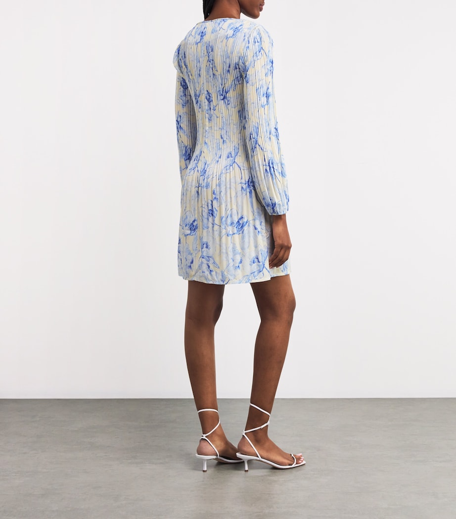 Pleated Floral Midi Dress BLUE FLOWER Image 3
