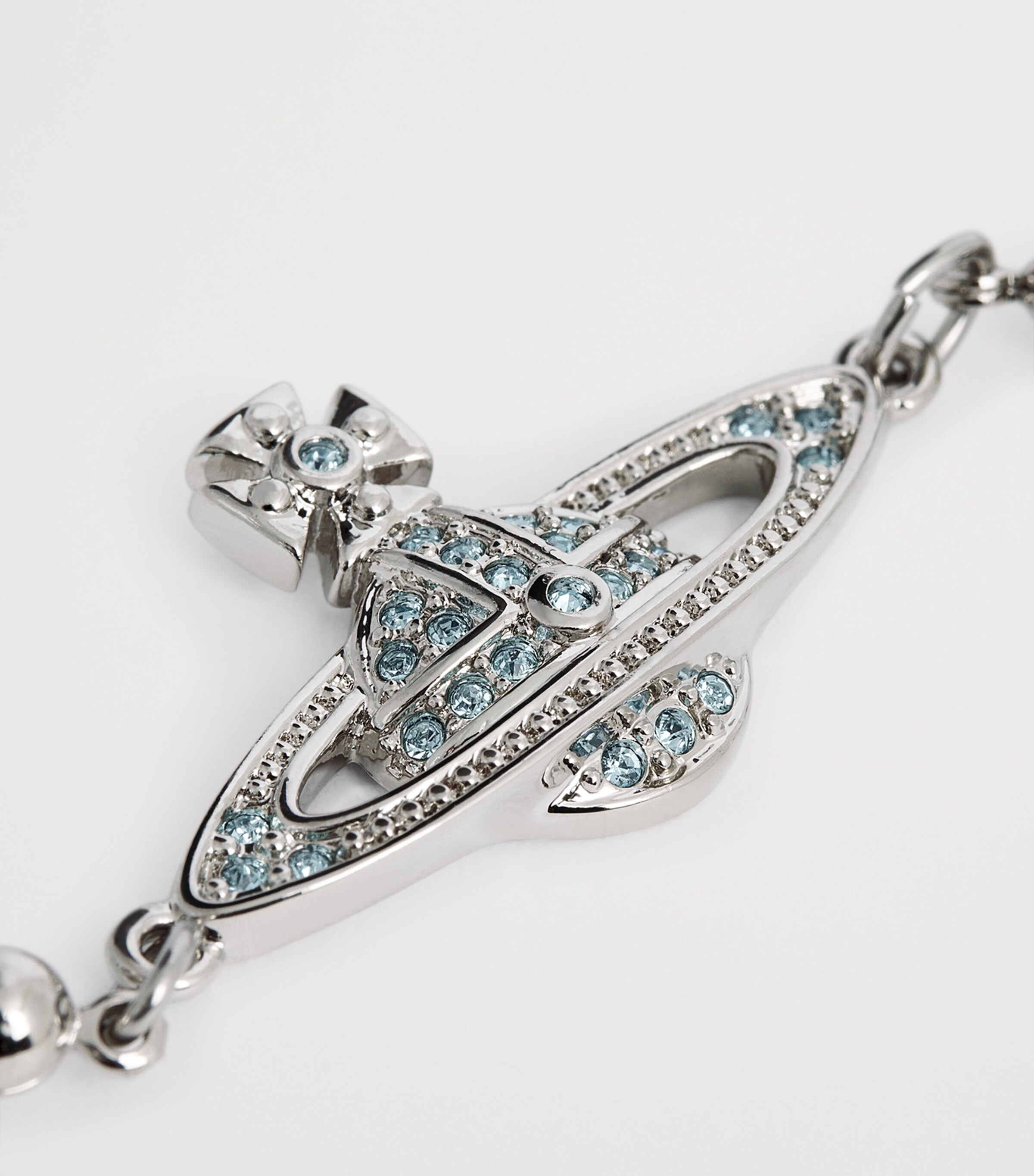 Vivienne Westwood Cubic Zirconia Messaline Bracelet Pltnm/aqua Bohemica Image 6