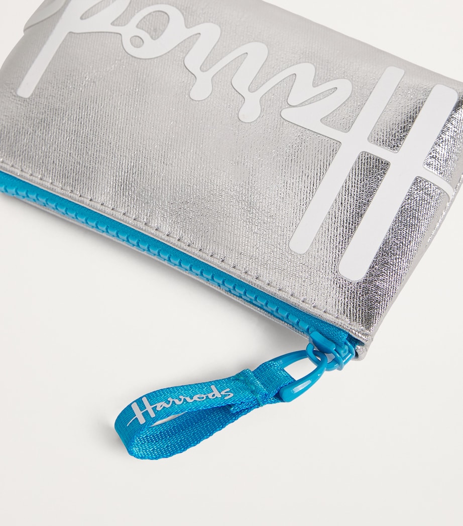 Harrods Metallic Logo Coin Purse Silver Image 4