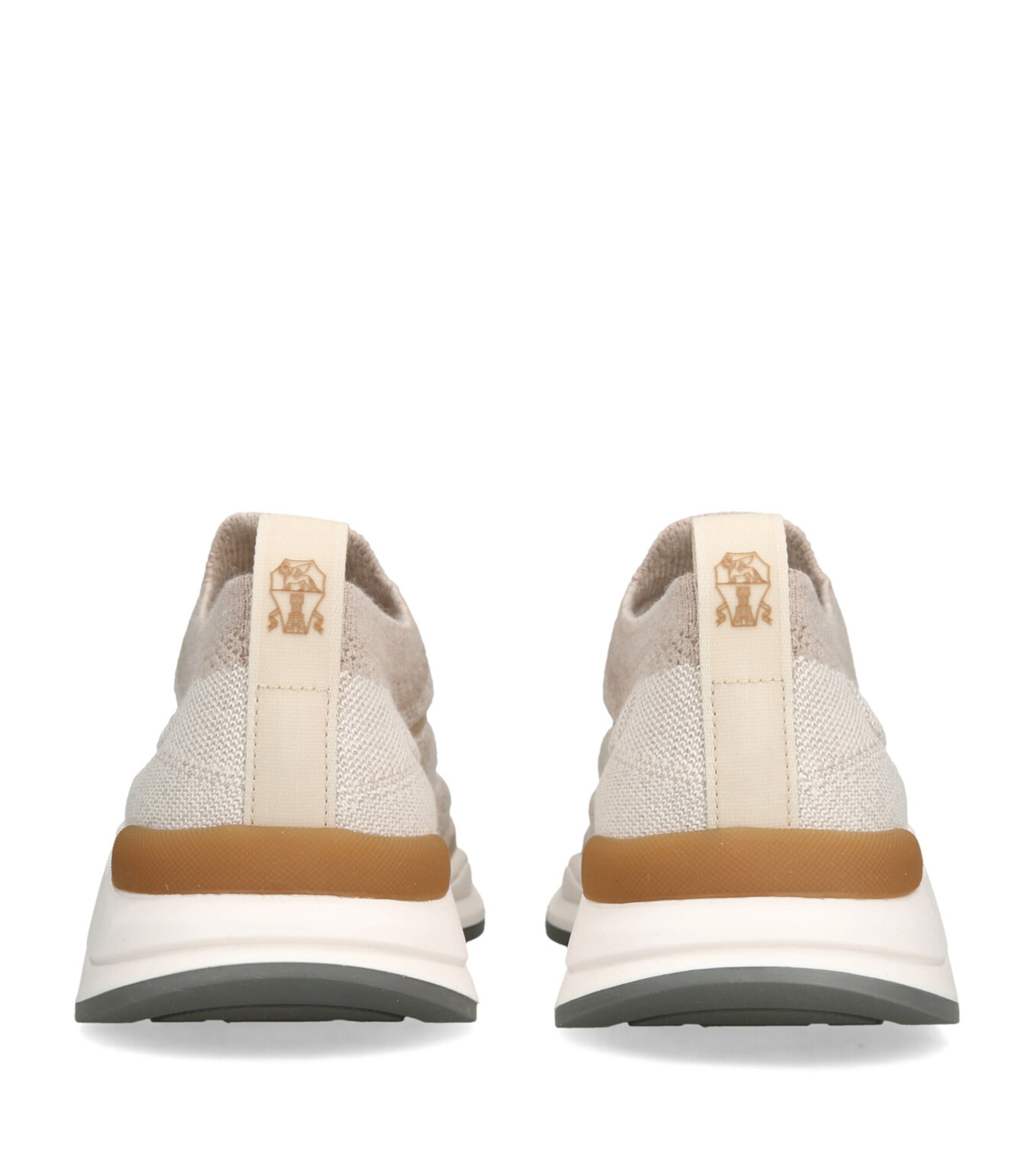 Brunello Cucinelli Kids Knitted Slip-On Sneakers Beige Image 2