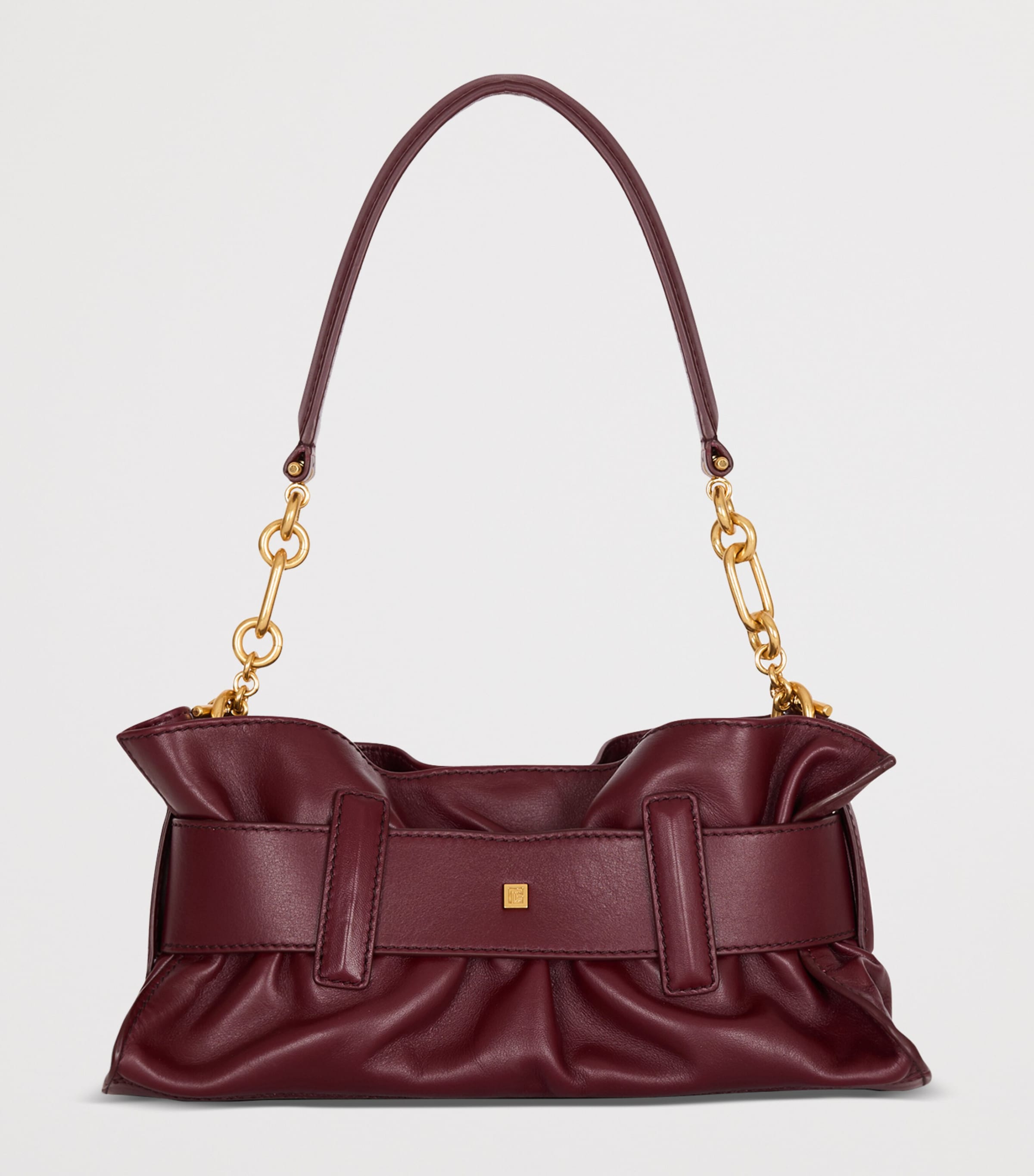 Balmain Mini Leather Anthem Shoulder Bag Aubergine Image 6