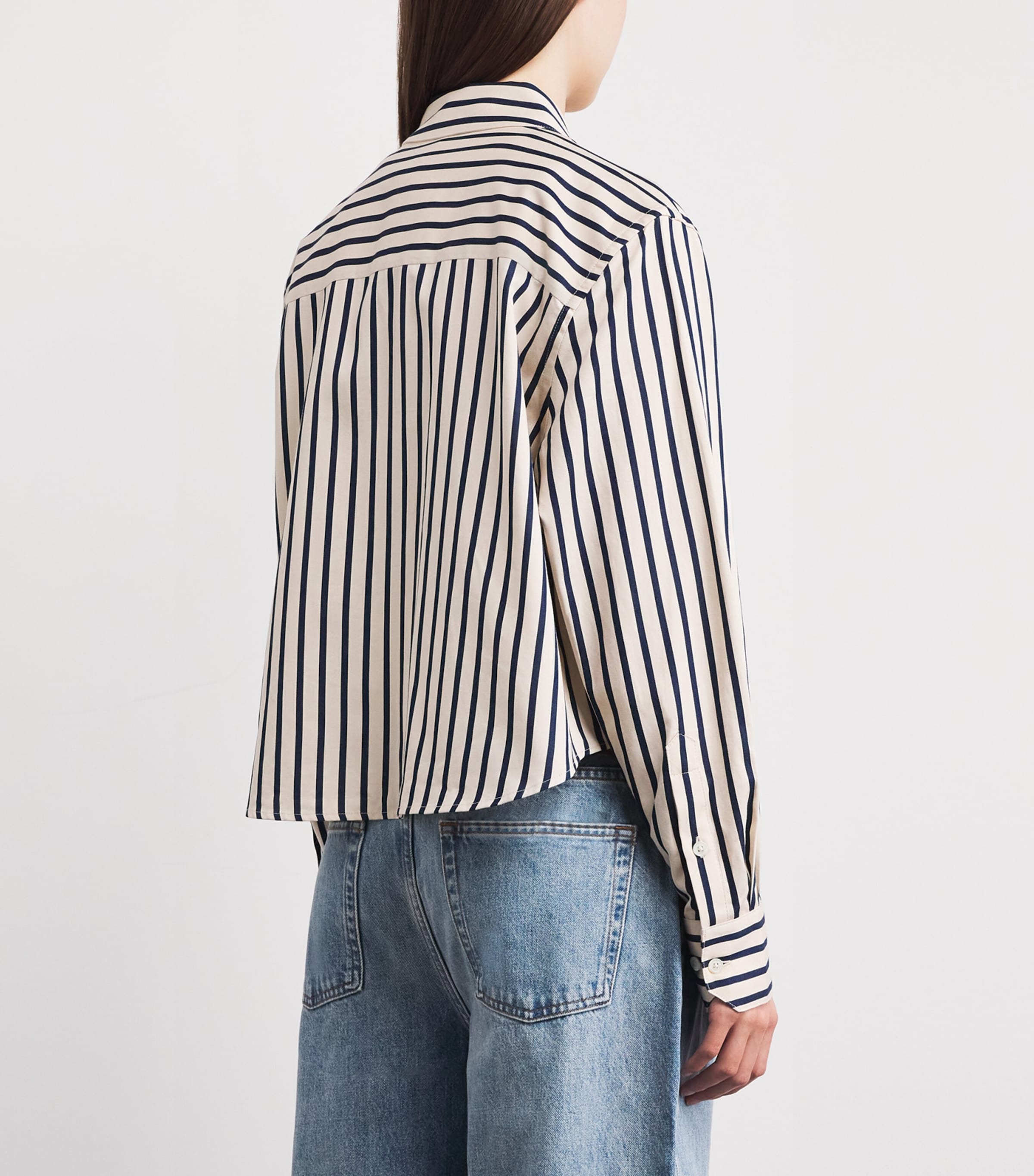 ANINE BING Womens Cotton Stripe Essie Shirt Maritime Stripe Image 5