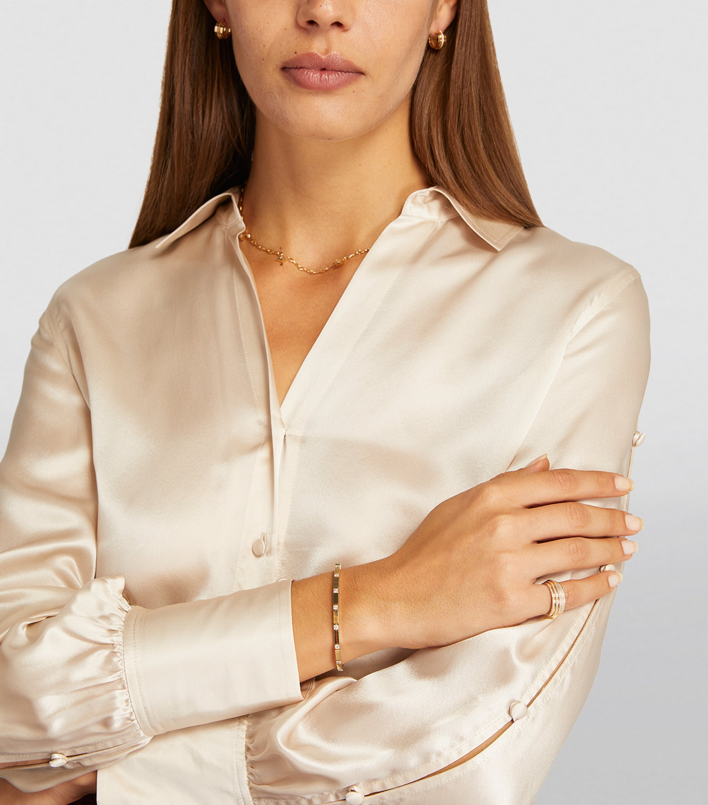 Yellow Gold and Diamond Bar Bracelet YELLOW GOLD Image 4