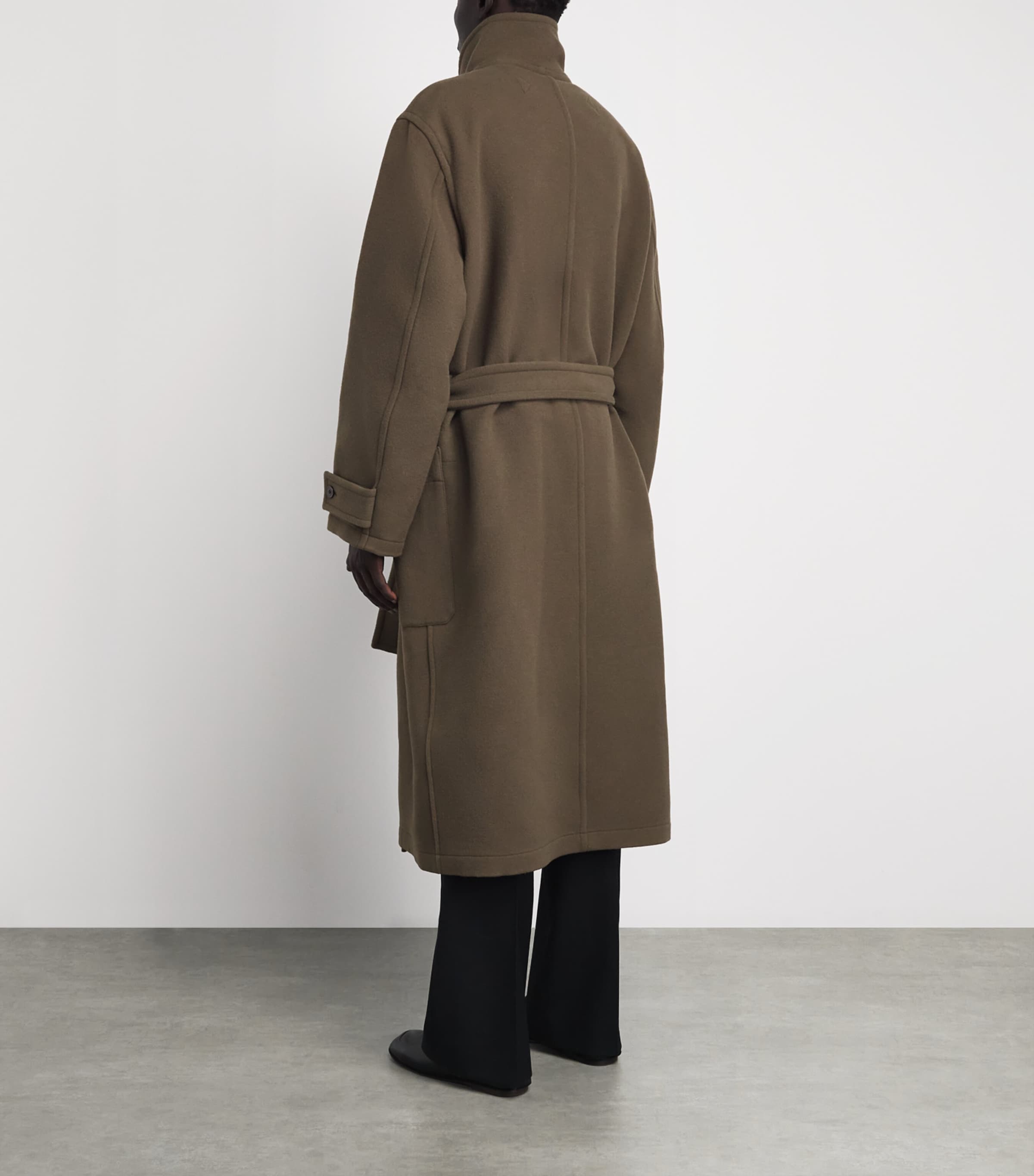 Lemaire Mens Wool Oversized Wrap Coat Thyme Image 5