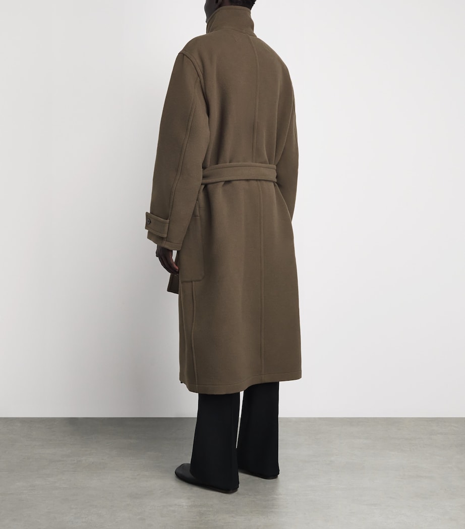 Lemaire Mens Wool Oversized Wrap Coat Thyme Image 5