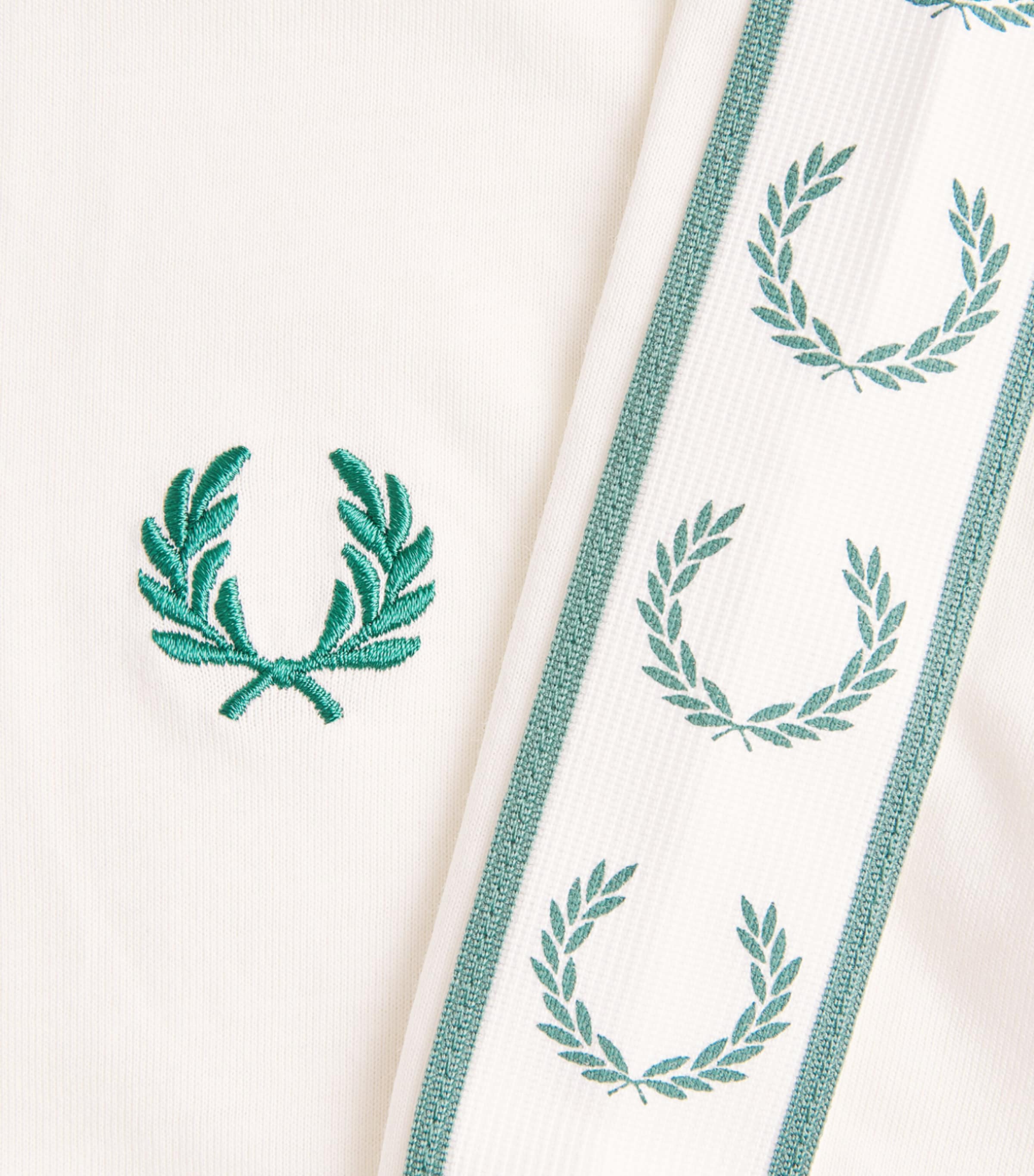 Fred Perry Mens Cotton Contrast-Tape Ringer T-Shirt Ecru Image 6