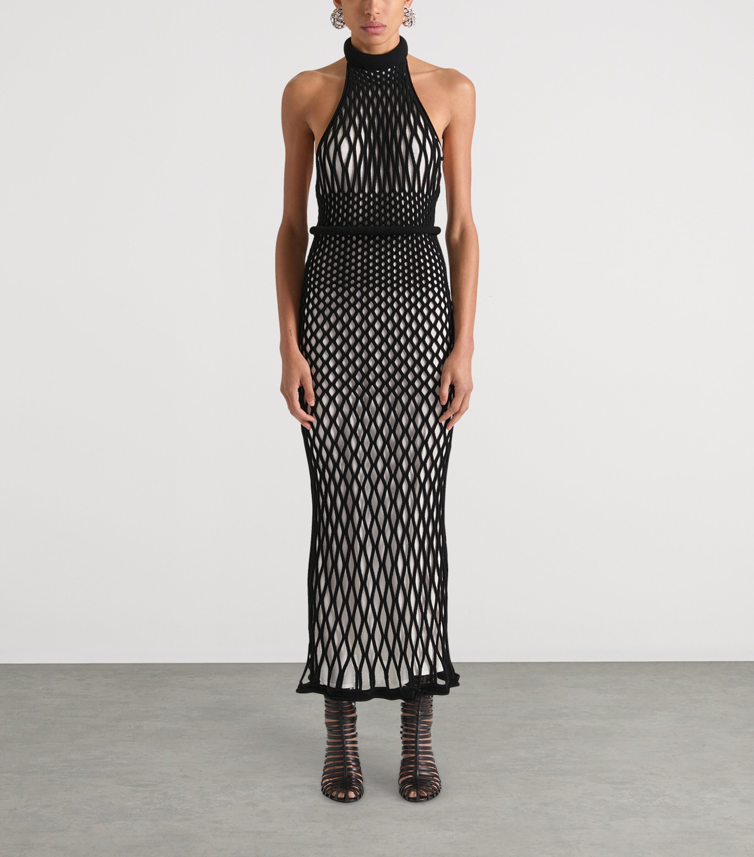 Leather Strap Ankle Boots 95 BLACK Image 2