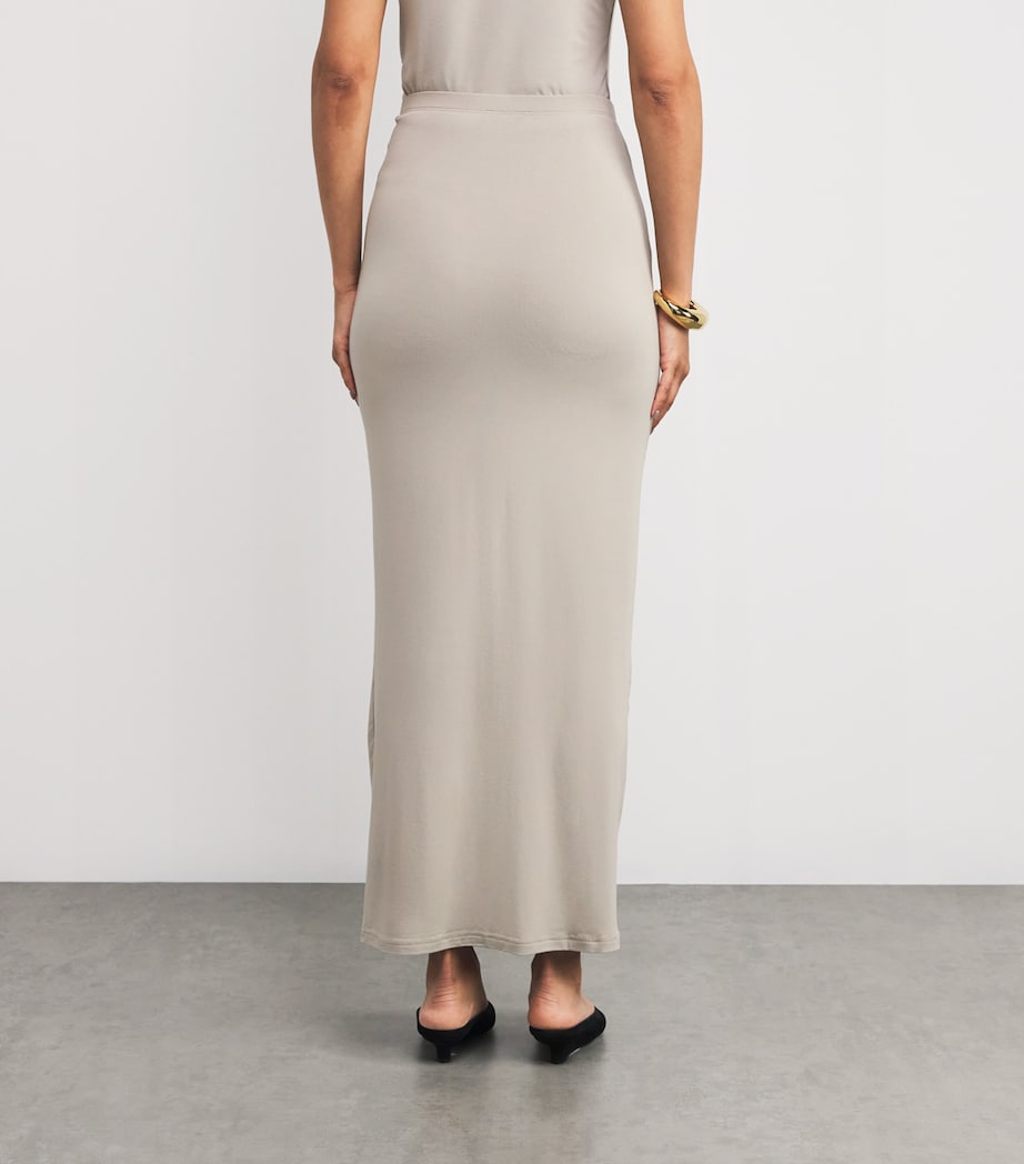 Stretch-Jersey Cut-Out Maxi Skirt 006MUSHROOM Image 4