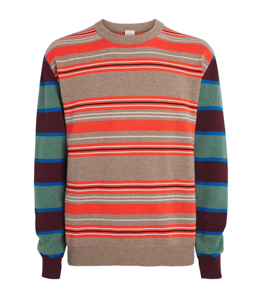Paul Smith Mens Wool-Cotton Stripe Sweater Image 1