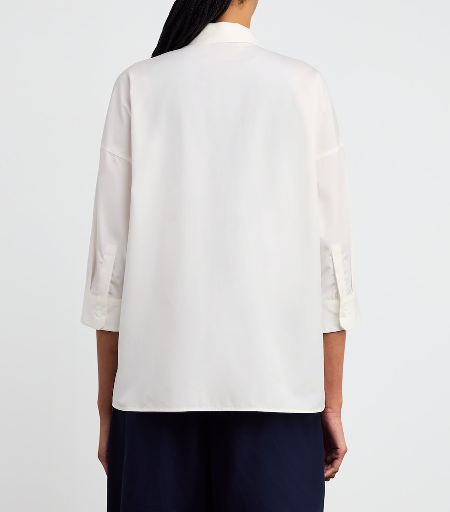 Cotton Poplin Flared Shirt WHITE Image 4
