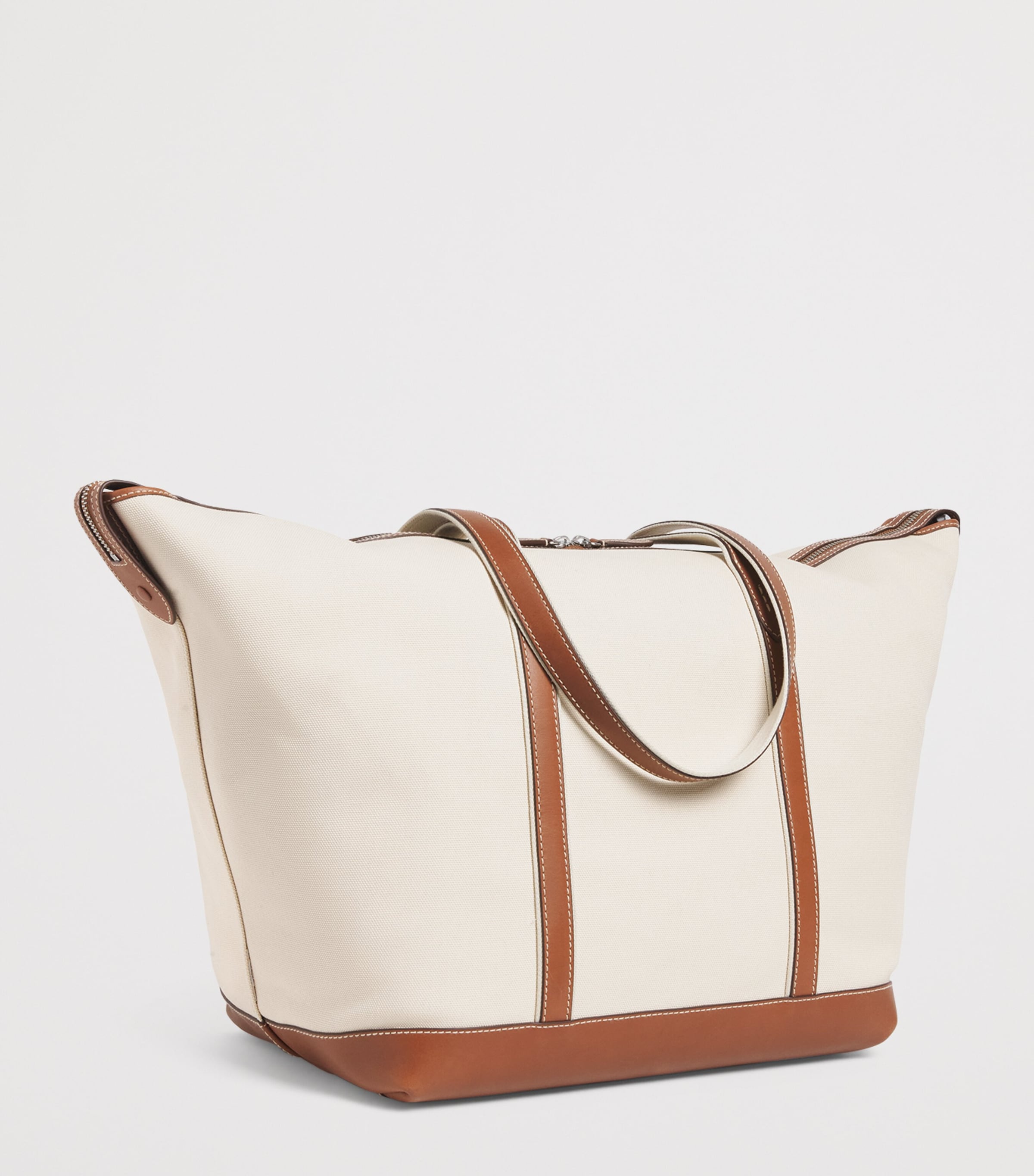 Polo Ralph Lauren Large Canvas Shopper Tote Bag Ecru/cuoio Image 3