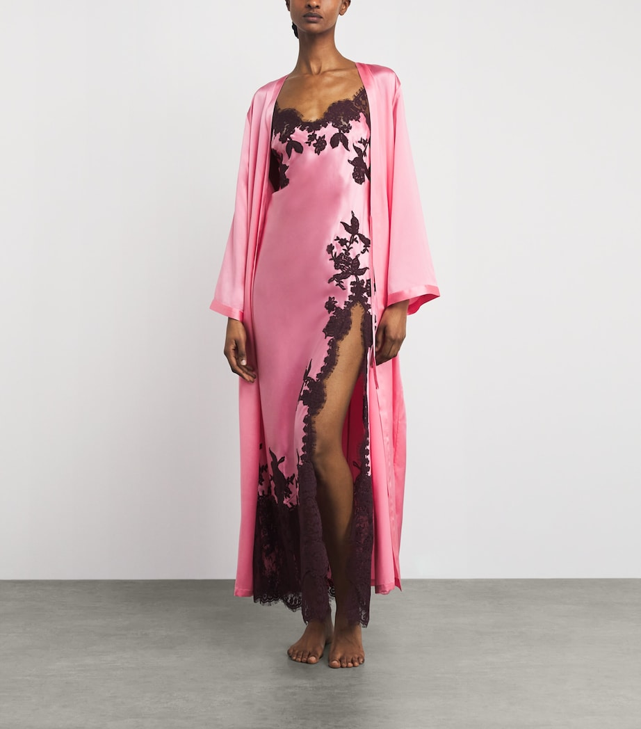 Marjolaine Womens Silk-Lace Maxi Slip Dress Blush/brun Image 2