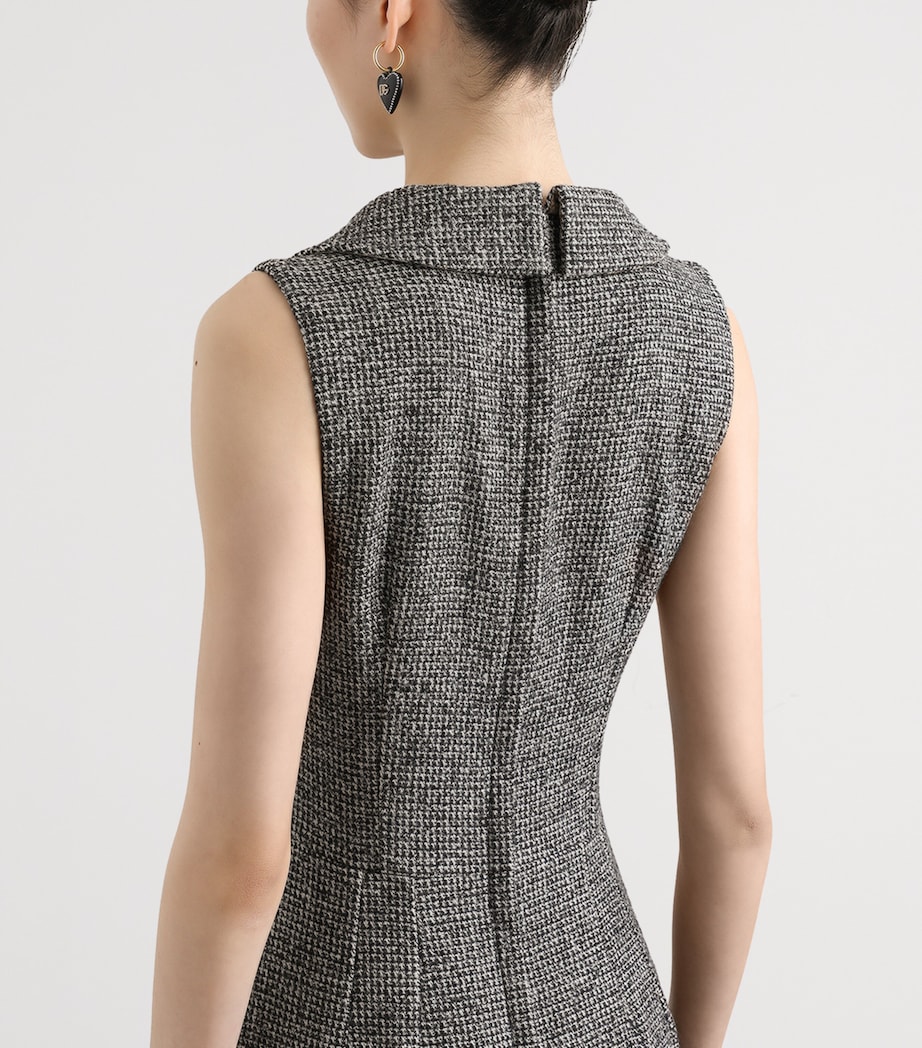 Wool Houndstooth Midi Dress FANTASY Image 3