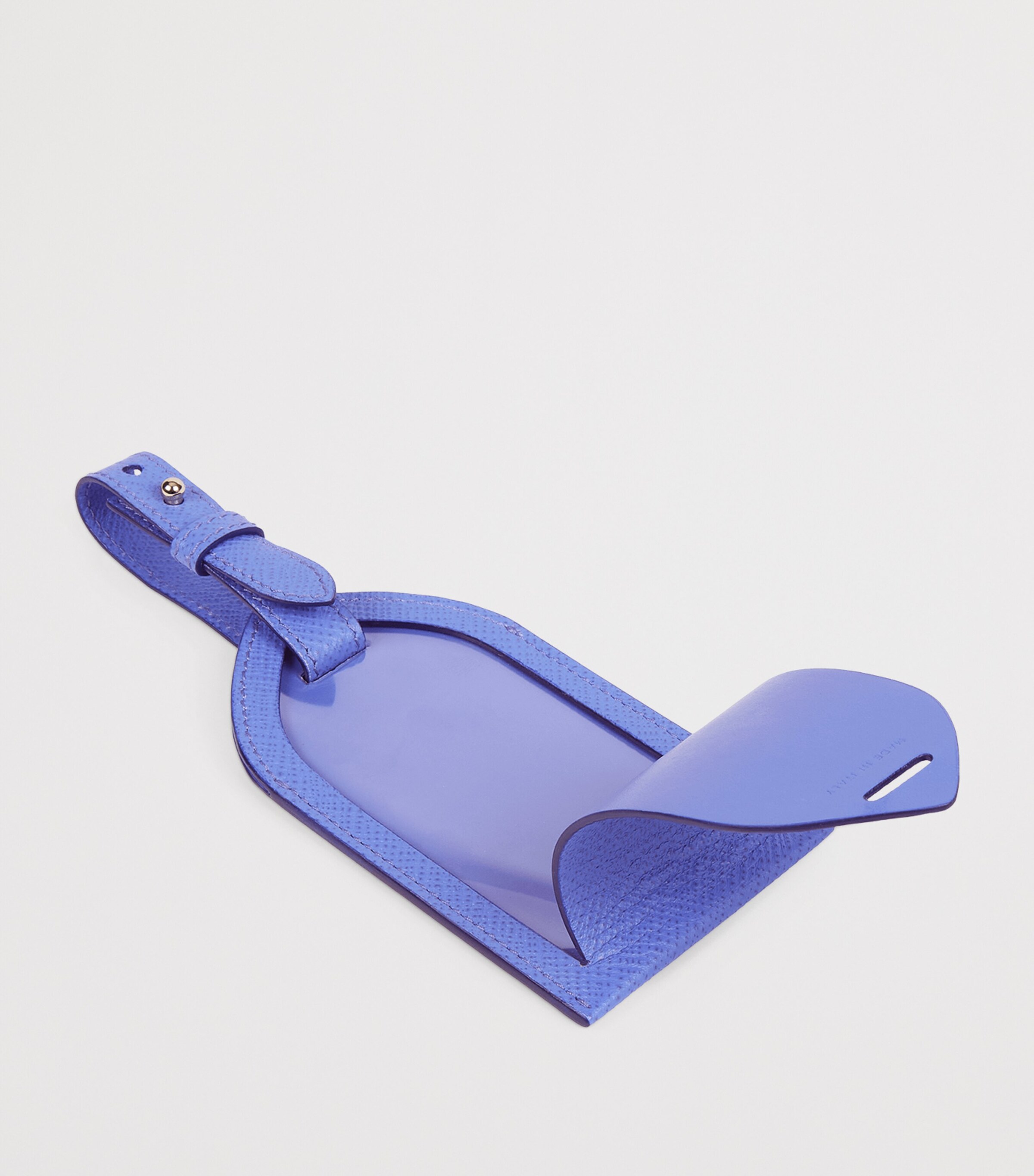 Smythson Calfskin Panama Luggage Tag Ultra Violet Image 2