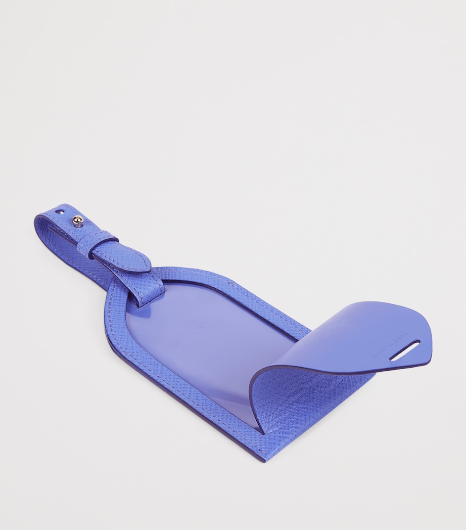Smythson Calfskin Panama Luggage Tag Ultra Violet Image 2