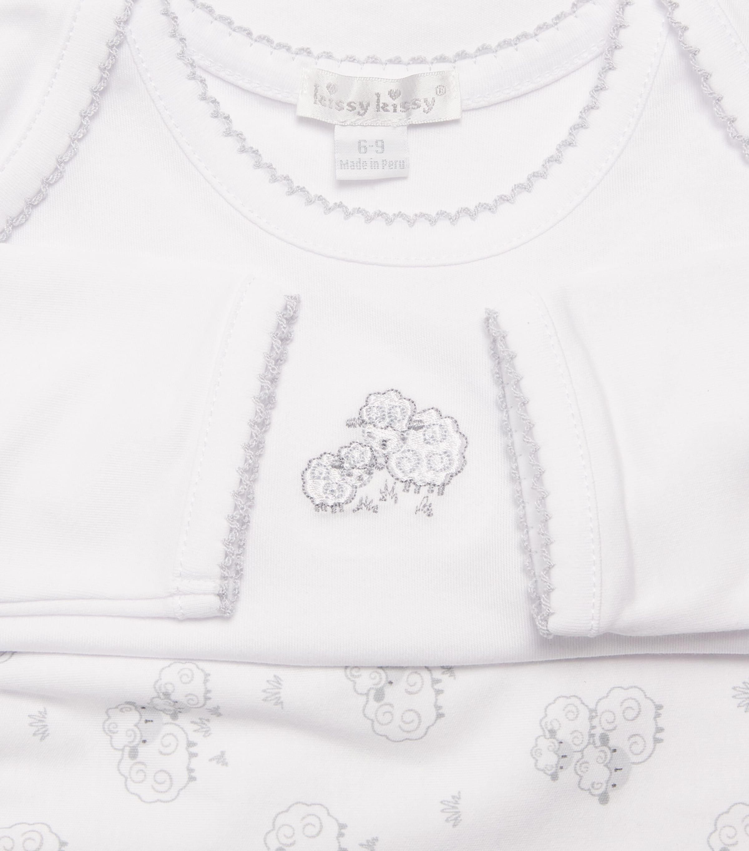 Pima Cotton Sweet Sheep Top and Footed Leggings Set (Newborn-9 Months) K030SILVER Image 4