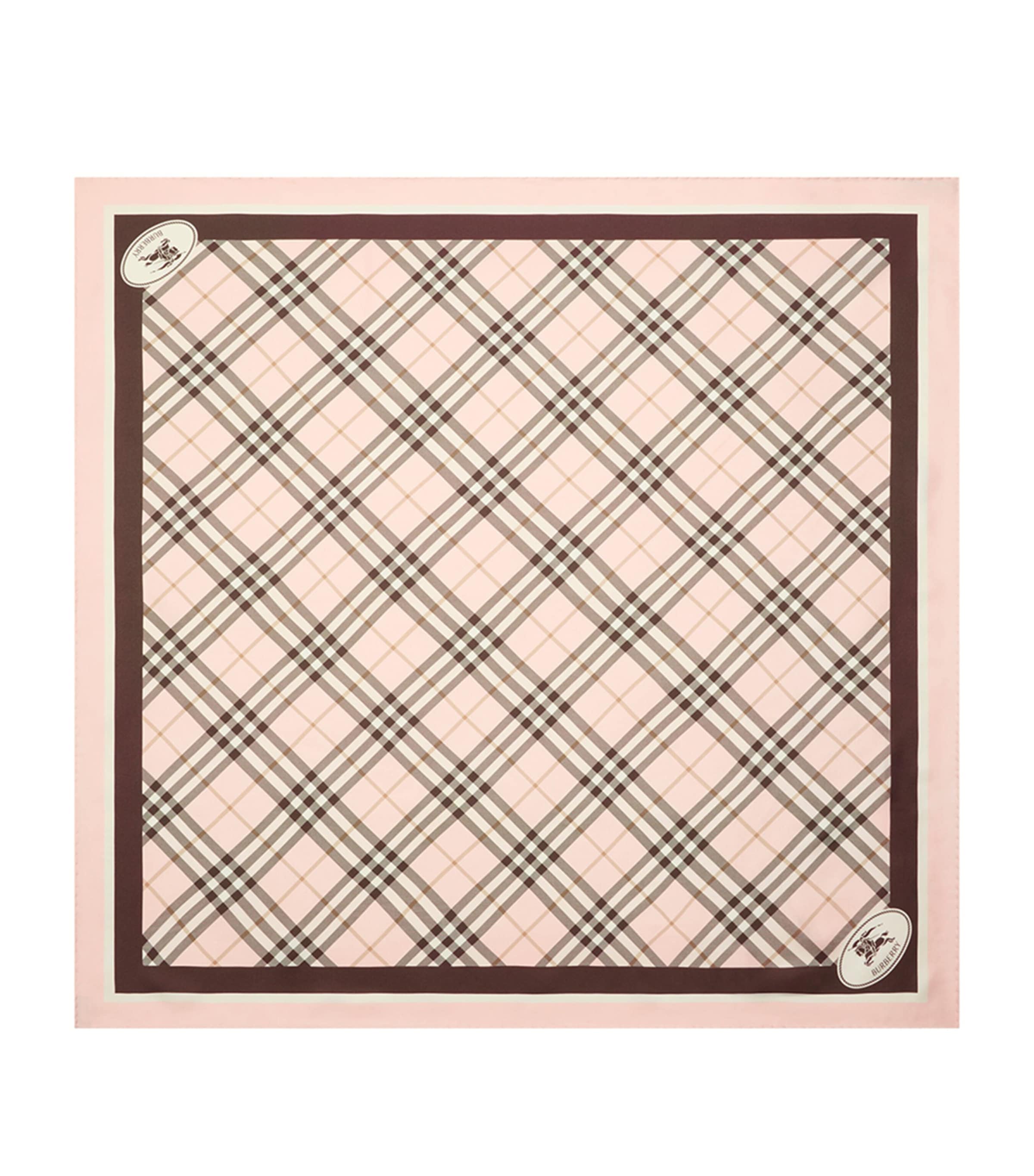 Burberry Silk Check Scarf In Pink
