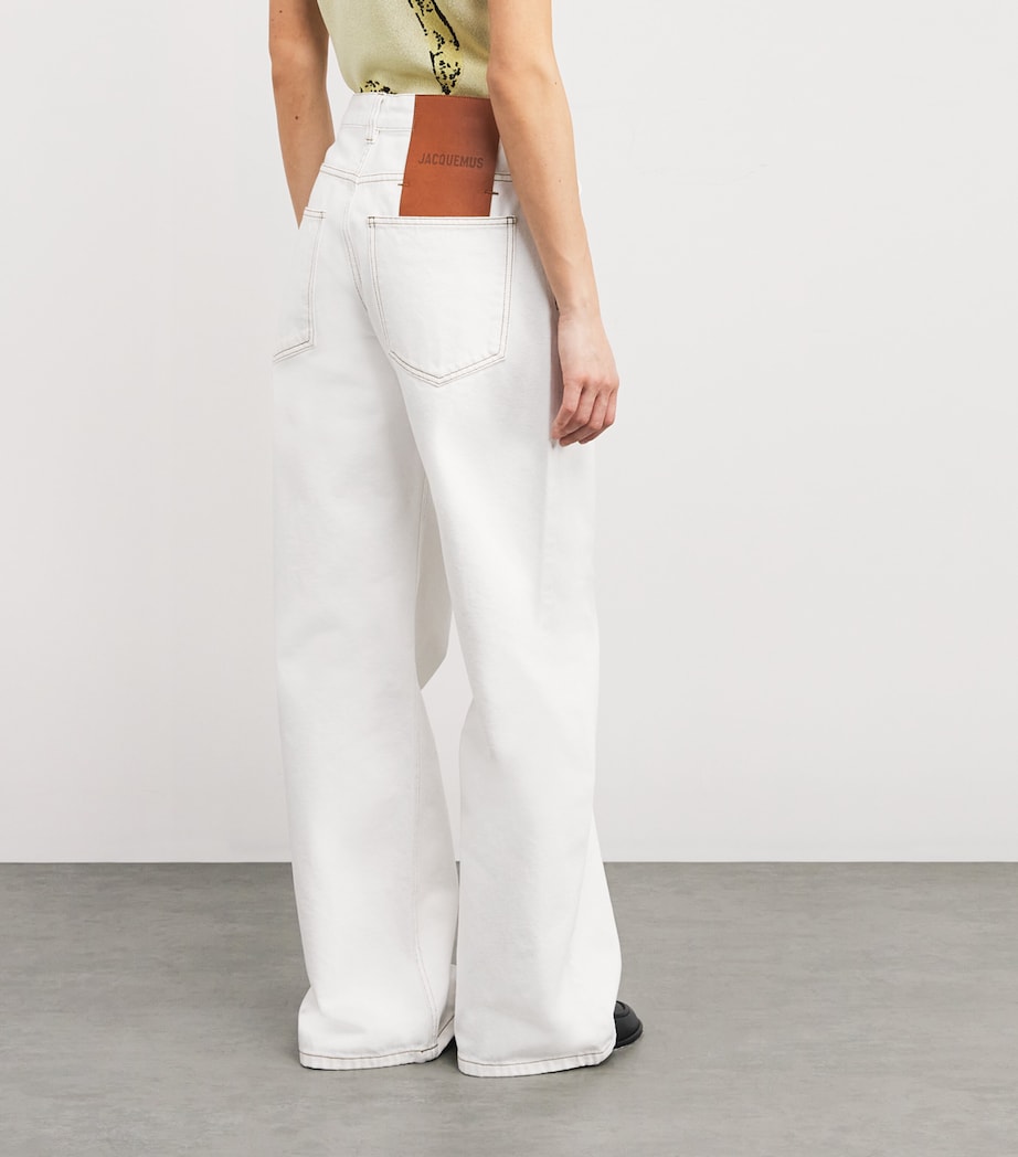 Jacquemus Womens Wide-Leg Jeans Off White/tabac Image 4